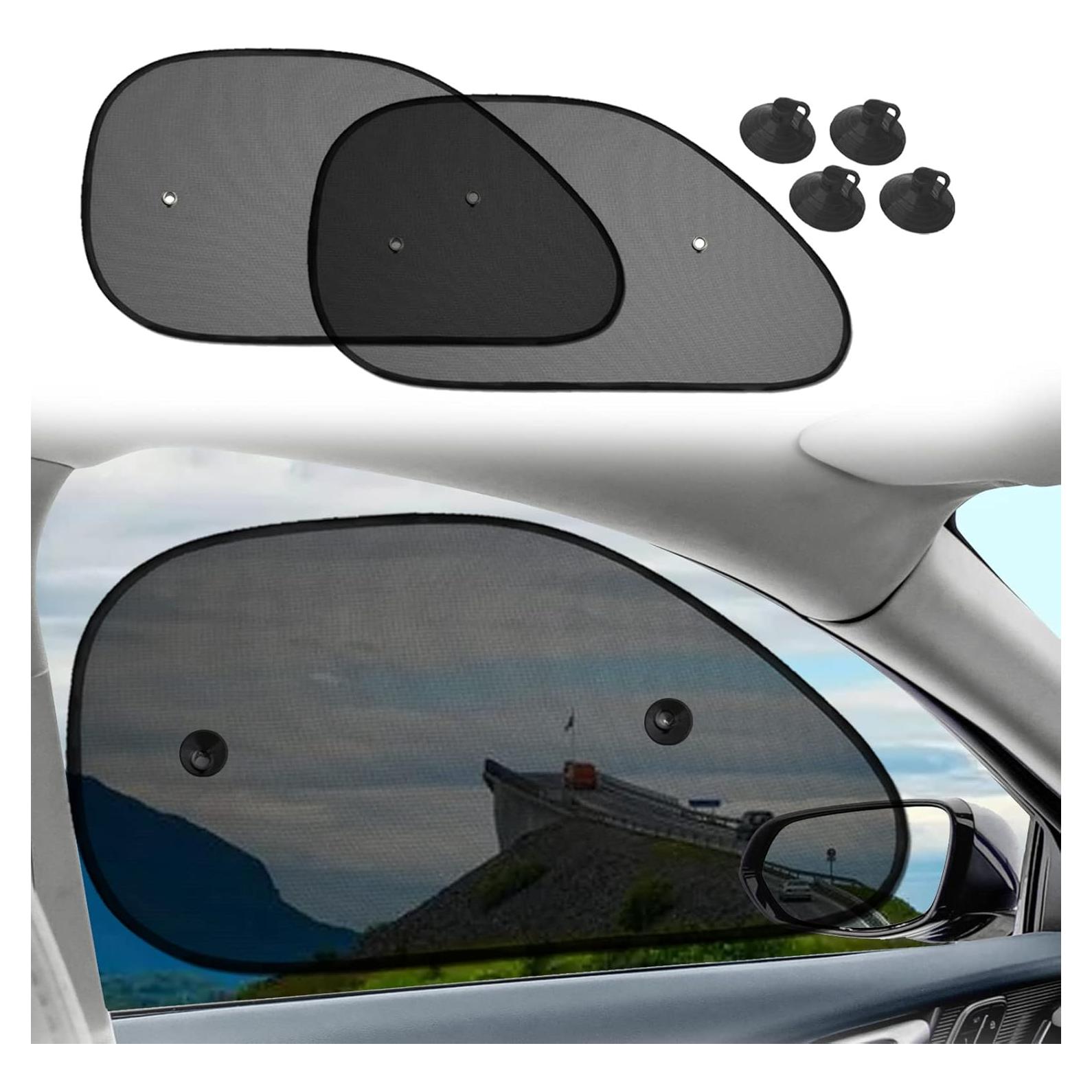 Sombrillas para Coche KEVWR 2 Pcs Protección Solar UV Negra