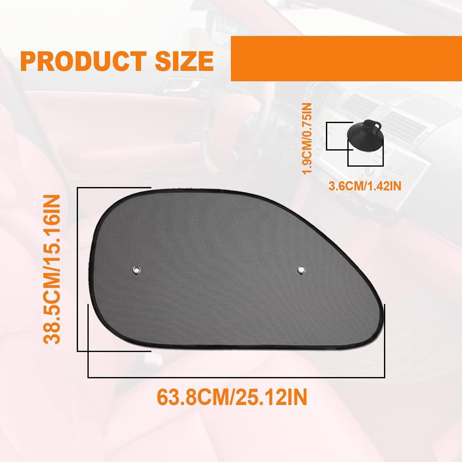 Sombrillas para Coche KEVWR 2 Pcs Protección Solar UV Negra