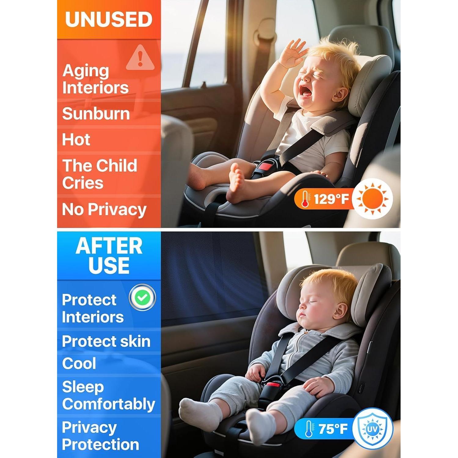 Protector Solar para Ventana de Auto LIGHTNETSEE 2-Pack Animales