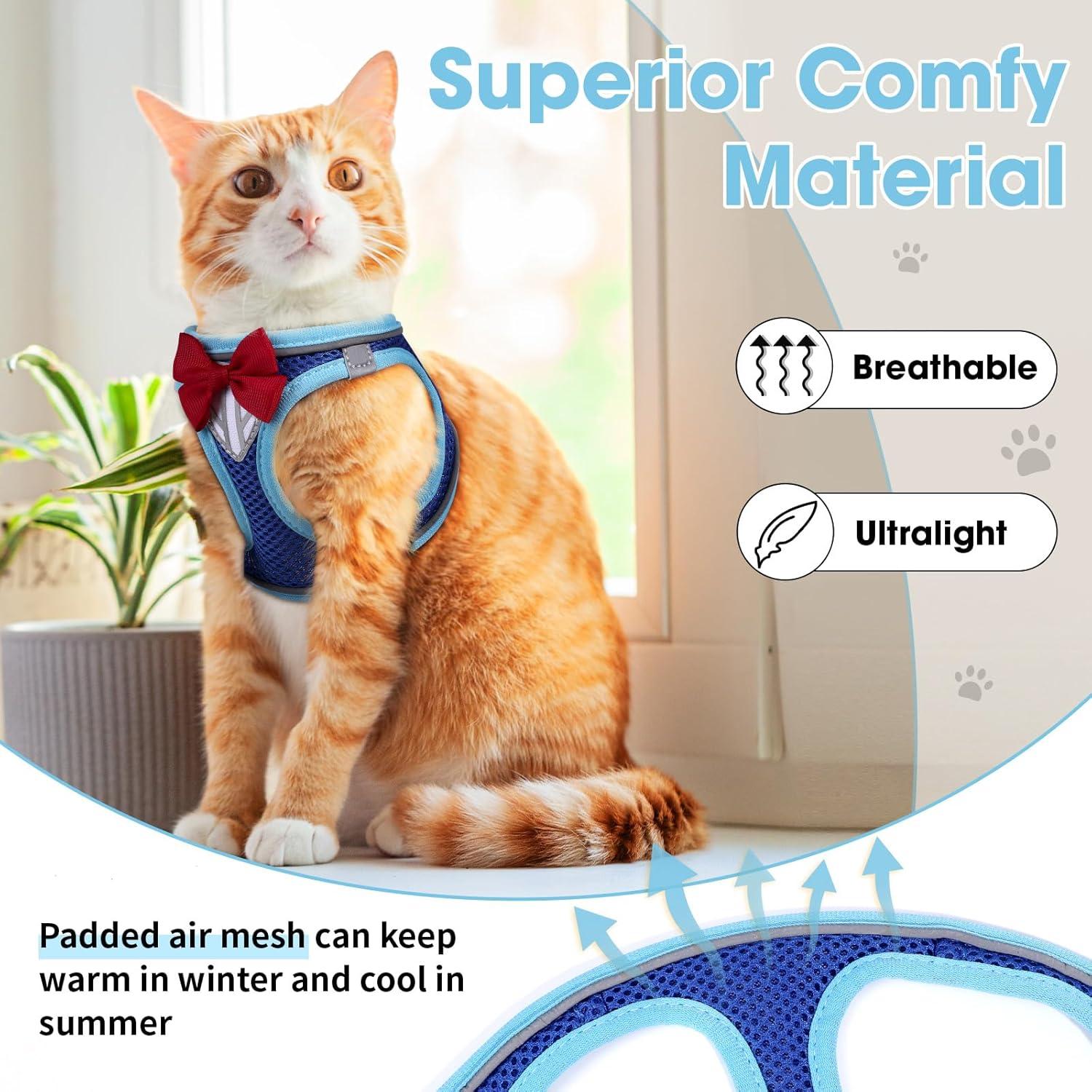 Arnés y Correa para Gato NCMAMA XS Azul Transpirable