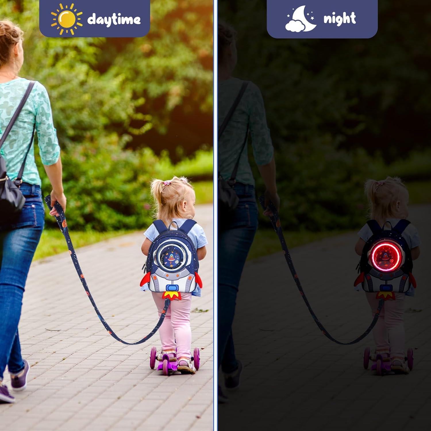 Mochila LED para Niños Yisibo Cohete 23L con Correa 3-6 años