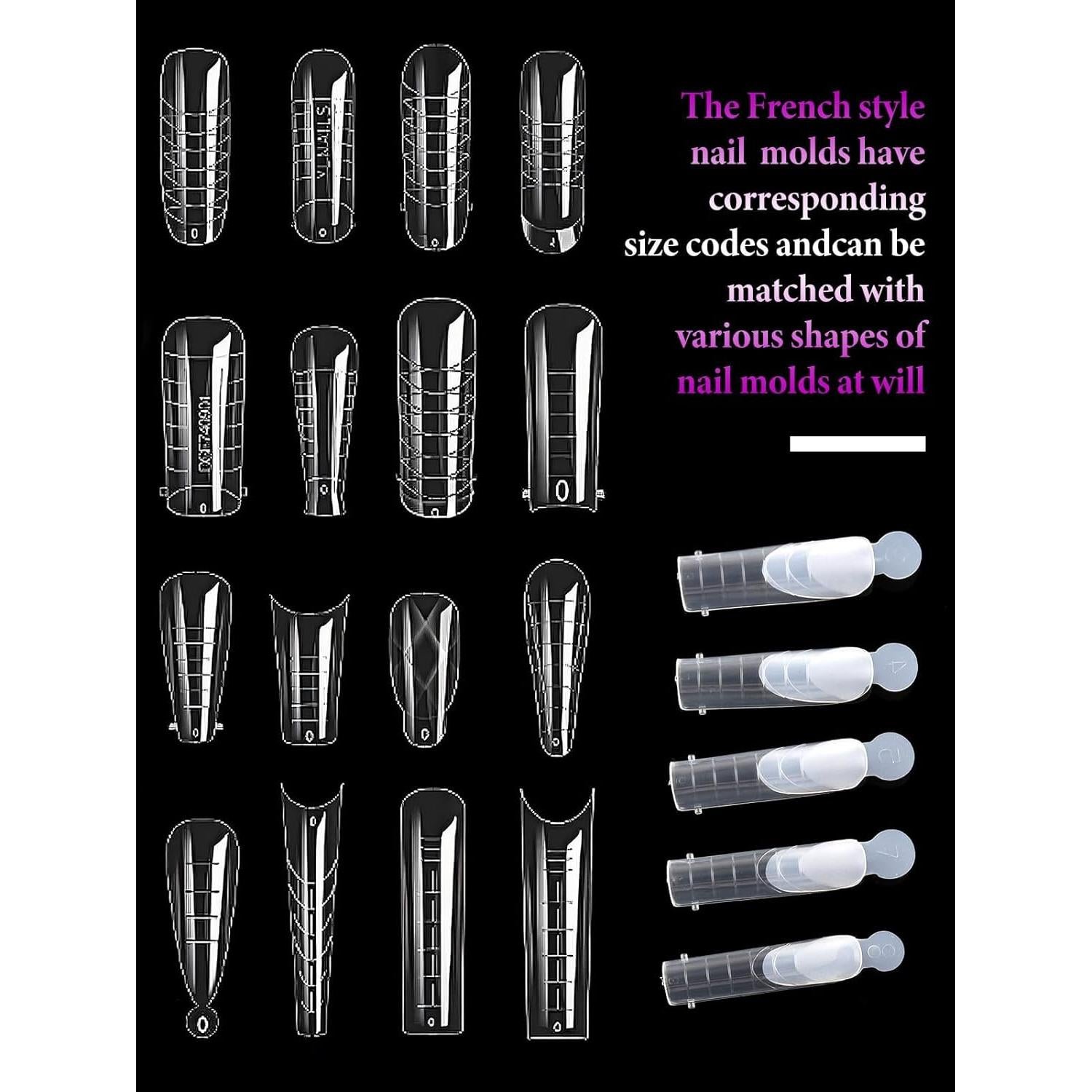 Stickers de Uñas Francesas TOROKOM 144 PCS Silicona Reutilizables