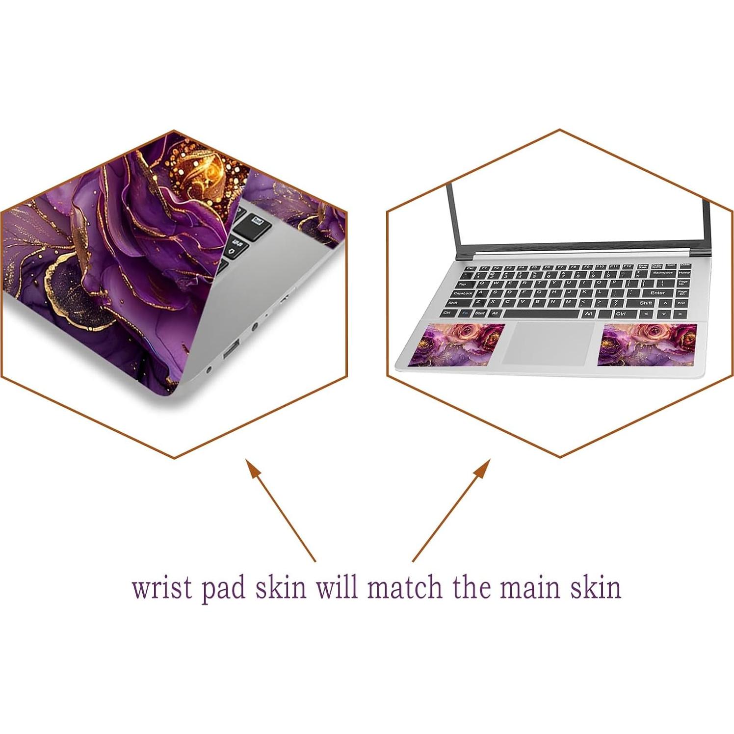 Cubierta de Vinilo para Laptop 15.6" ToLuLu Flores de Mármol