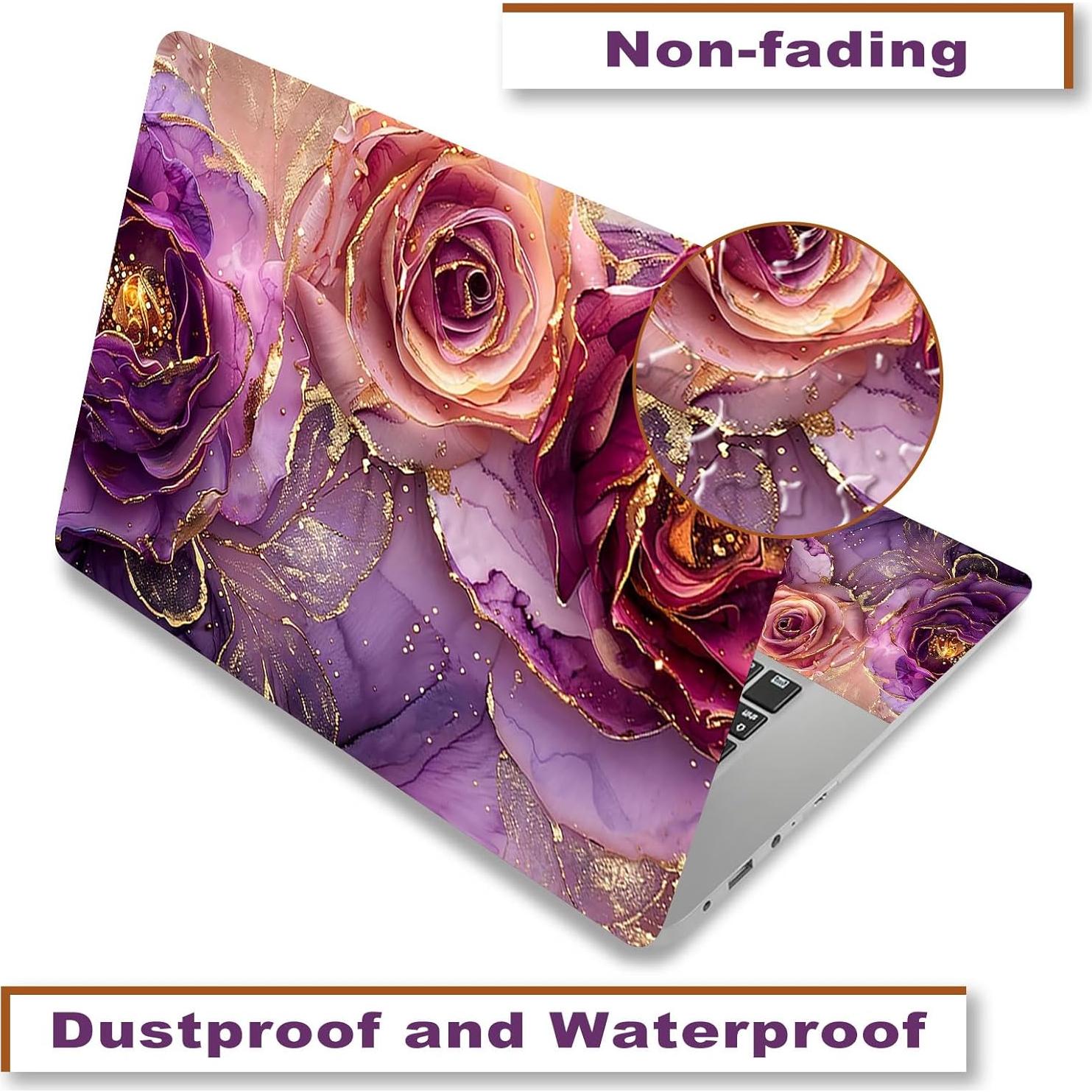 Cubierta de Vinilo para Laptop 15.6" ToLuLu Flores de Mármol