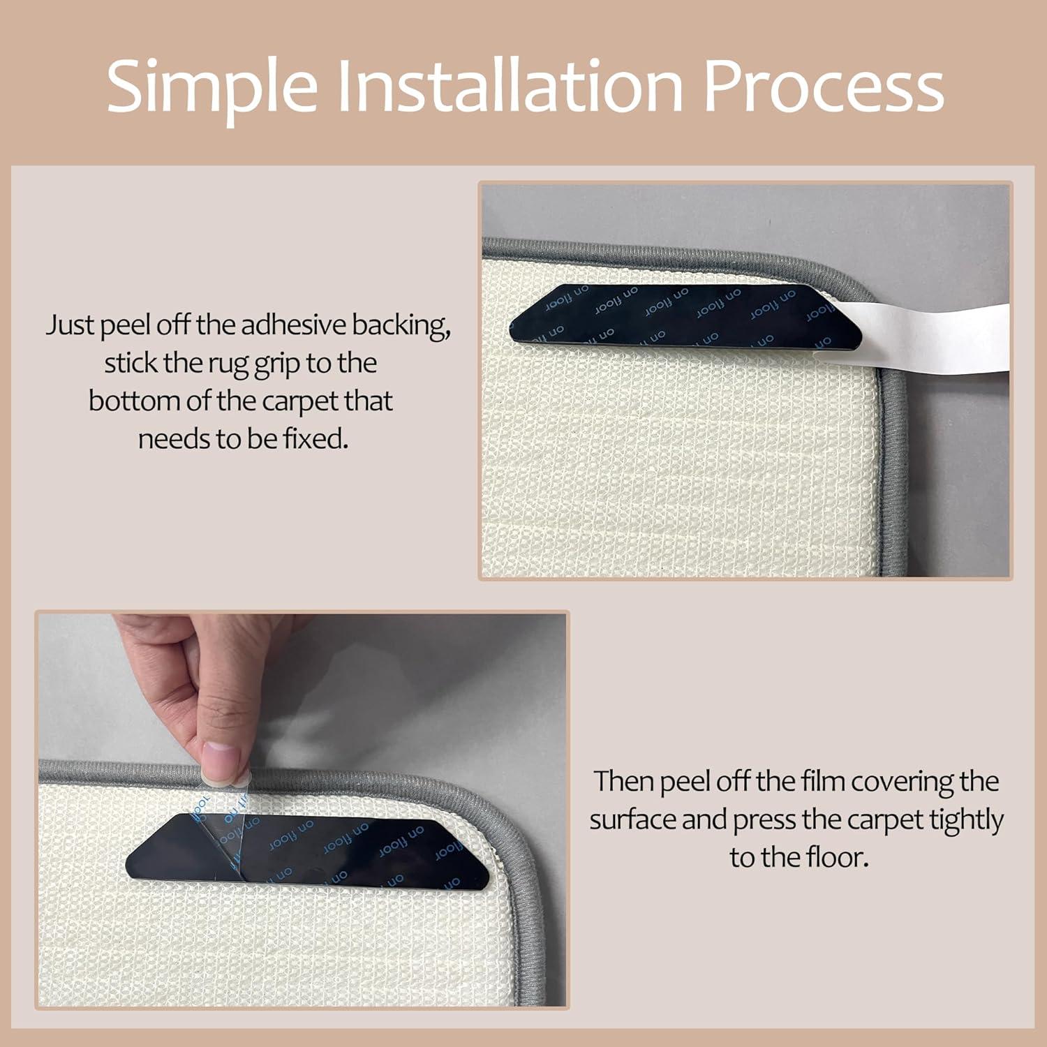 10 Sujetadores de Alfombra Reutilizables Cretty-Meet 13x2.5cm