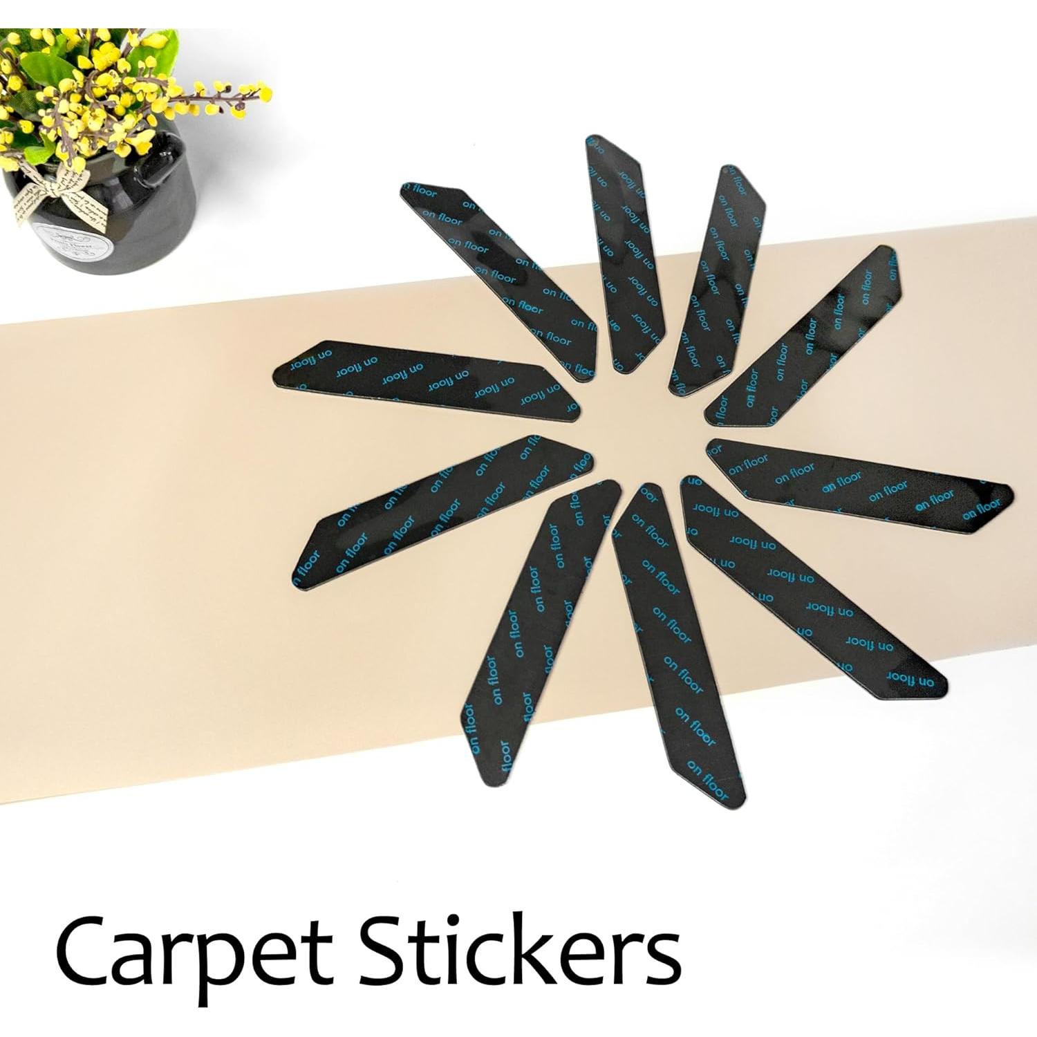 10 Sujetadores de Alfombra Reutilizables Cretty-Meet 13x2.5cm