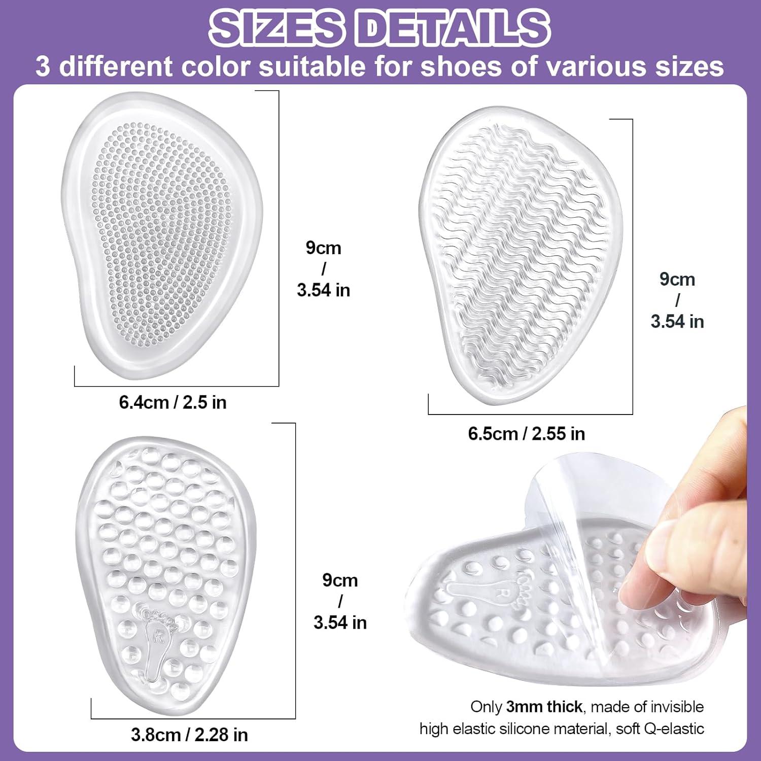 Almohadillas Metatarsales de Gel Mickee - 3 Pares Antideslizantes