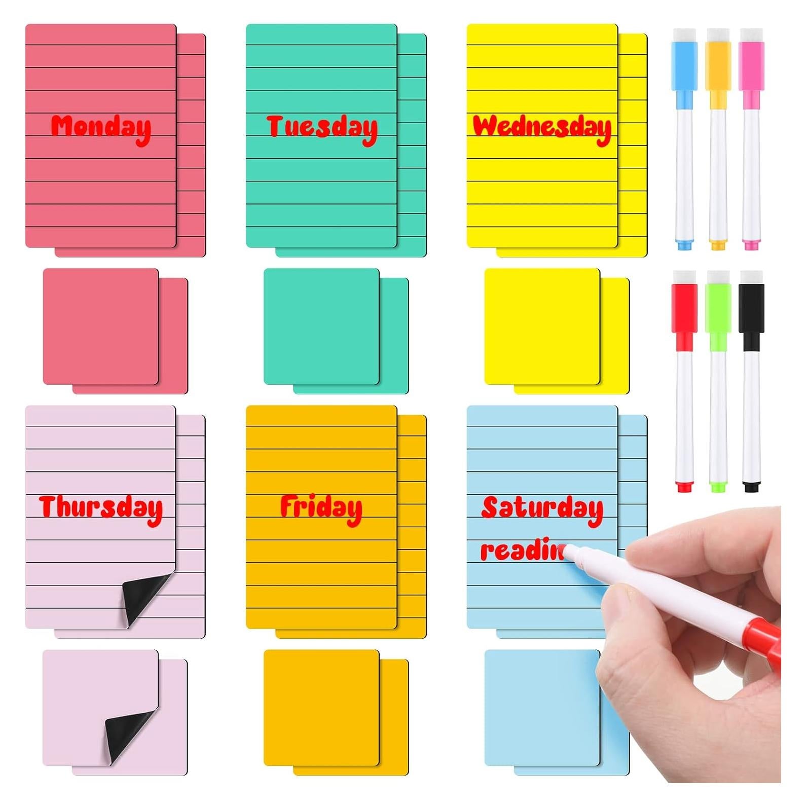 Paquete de 18 Notas Adhesivas Magnéticas Sinmoe Multicolor