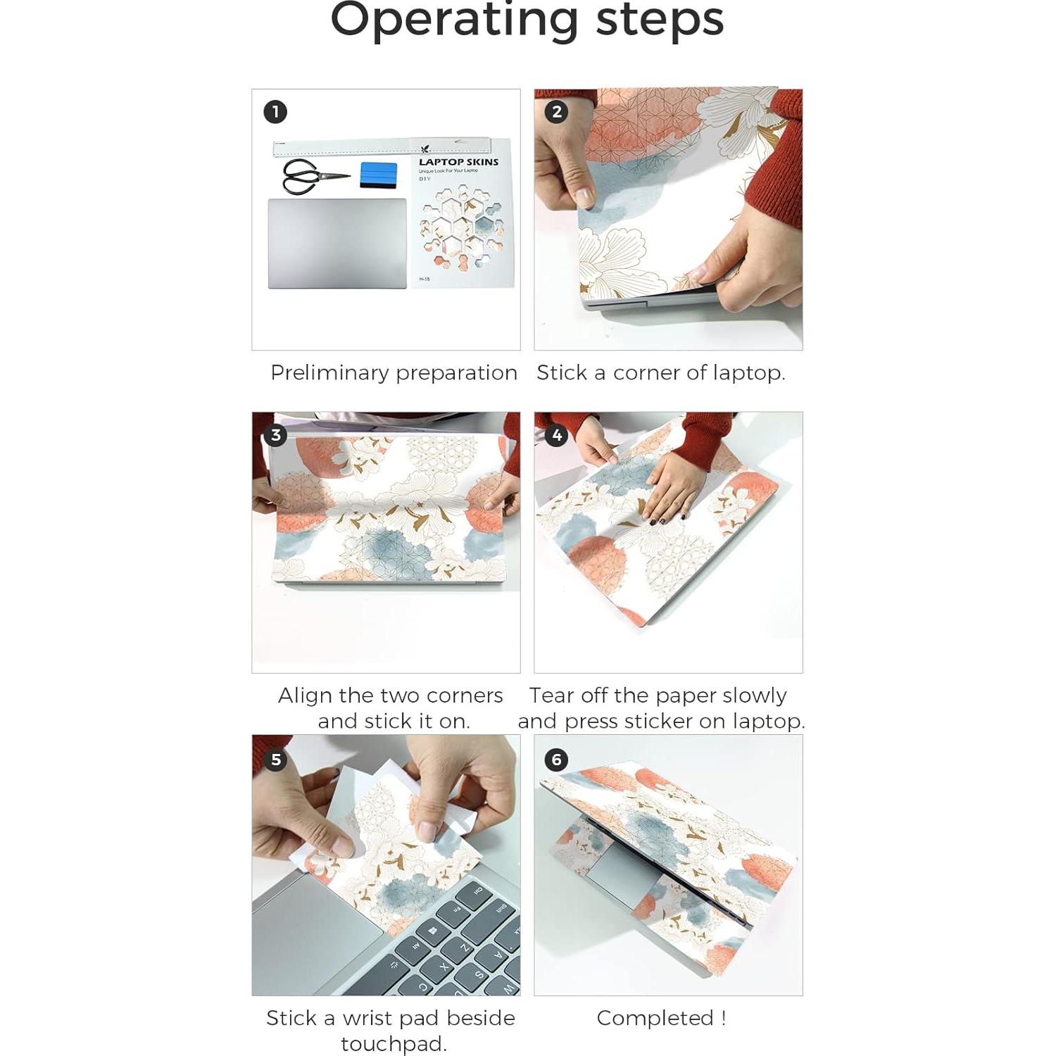 Pegatina para Laptop Huaduo 15.6" Vinilo Universal Flor 3