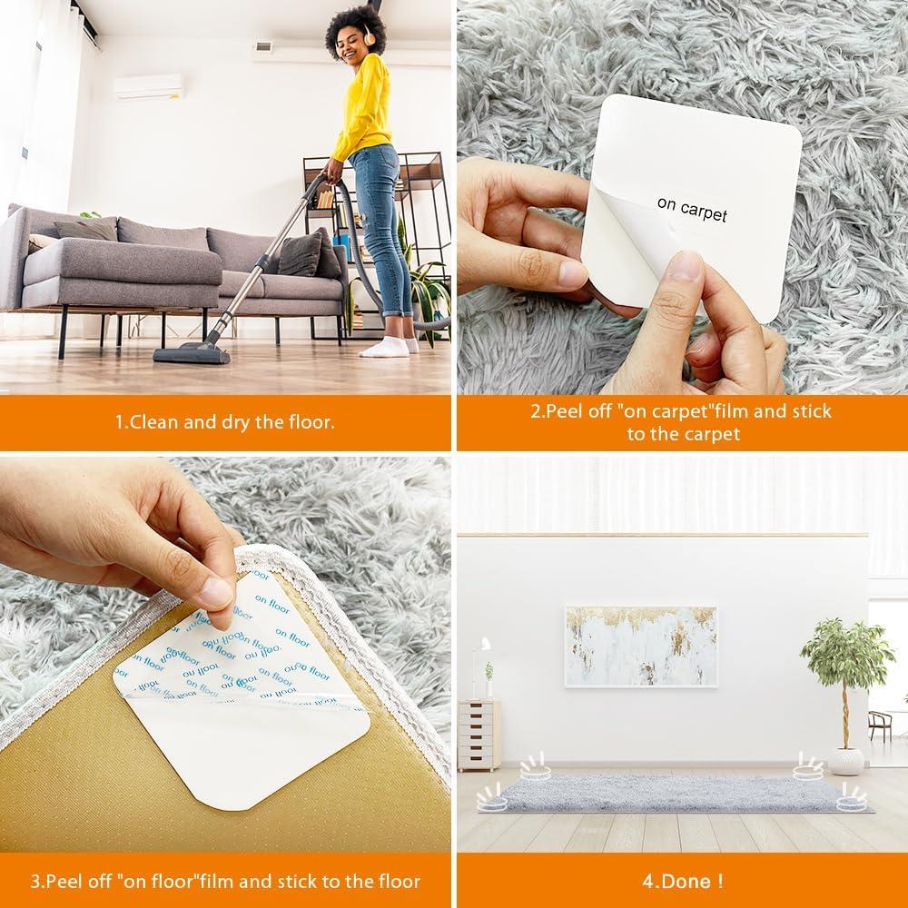 8 Piezas Cinta Antideslizante para Alfombras ZC GEL 40.8g