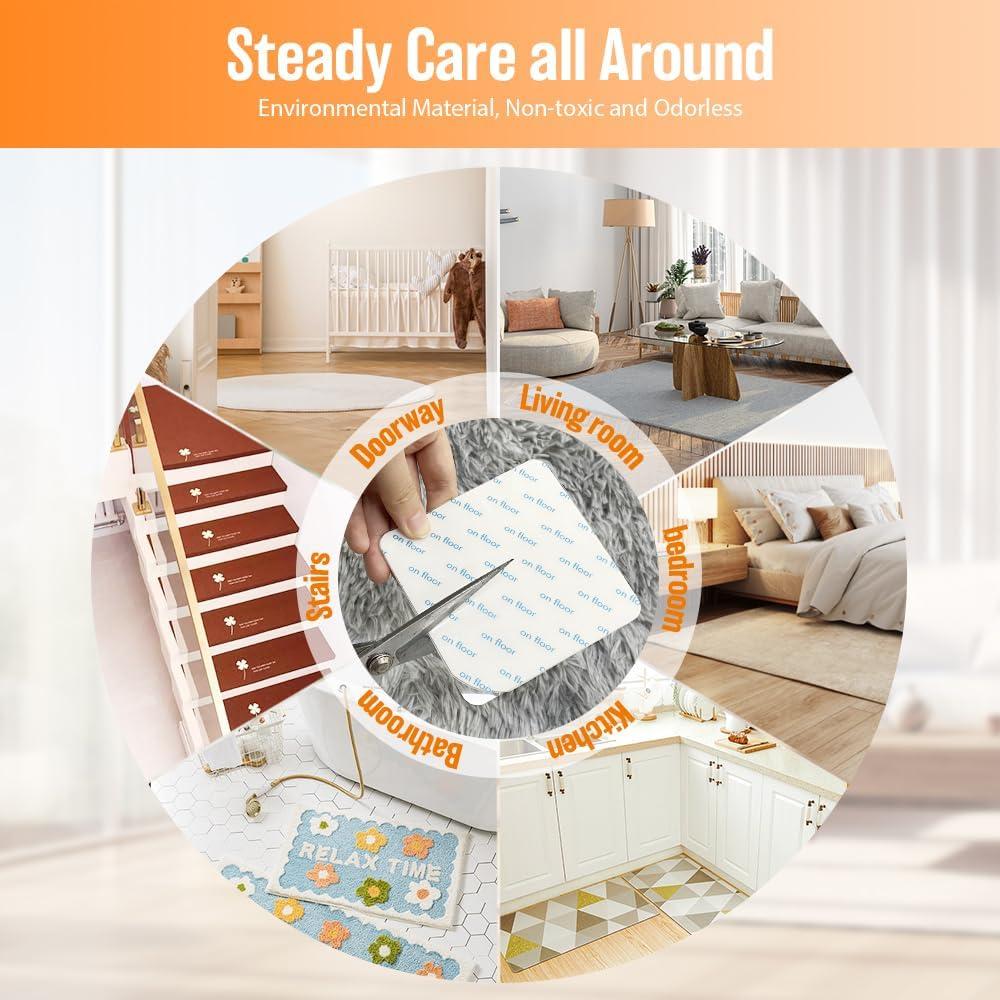 8 Piezas Cinta Antideslizante para Alfombras ZC GEL 40.8g