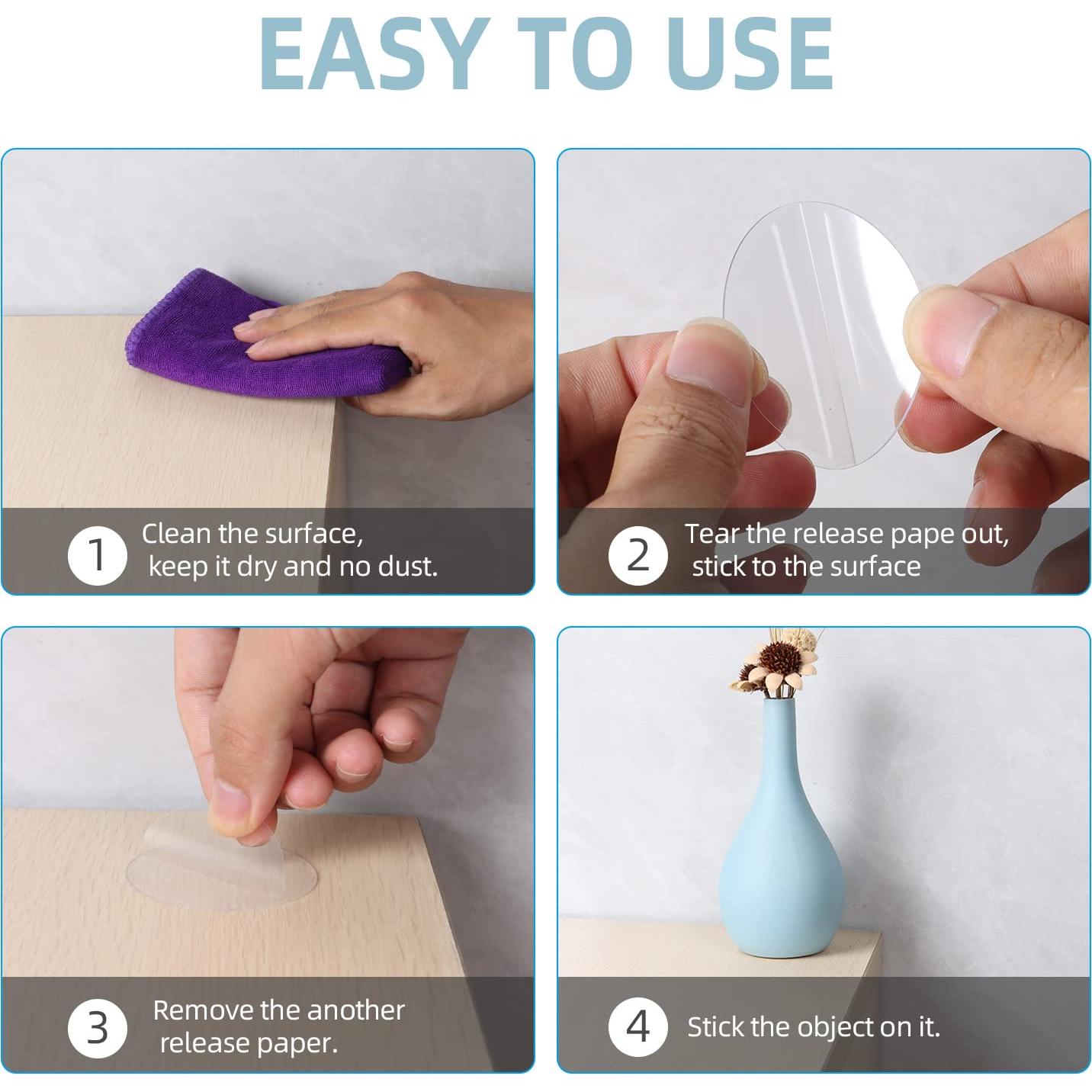 25 Almohadillas Adhesivas Doble Cara COUMENO 50mm Reutilizables