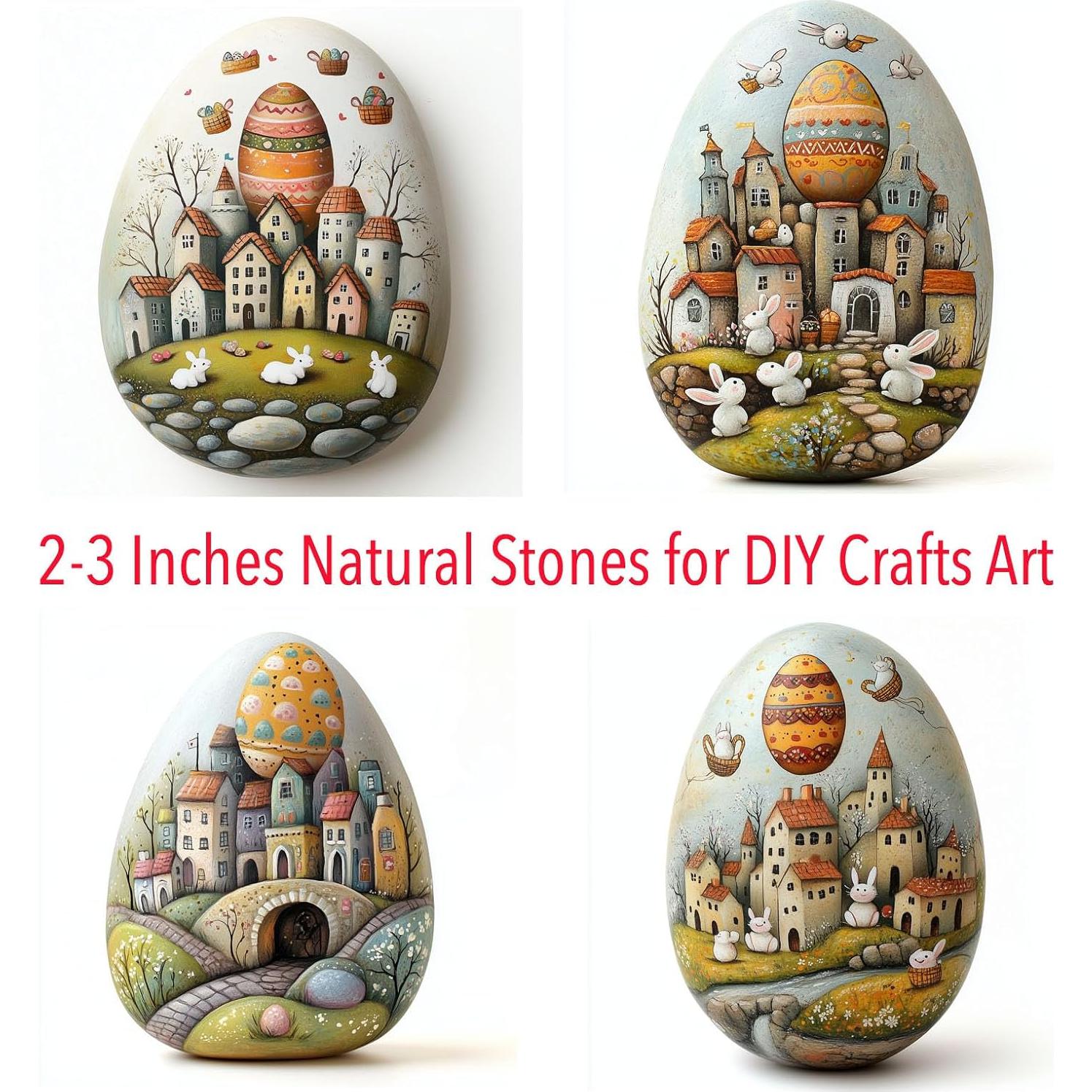 Juego de Pintura en Piedra XSSUUNN con 40 Piedras y 6 Pinceles