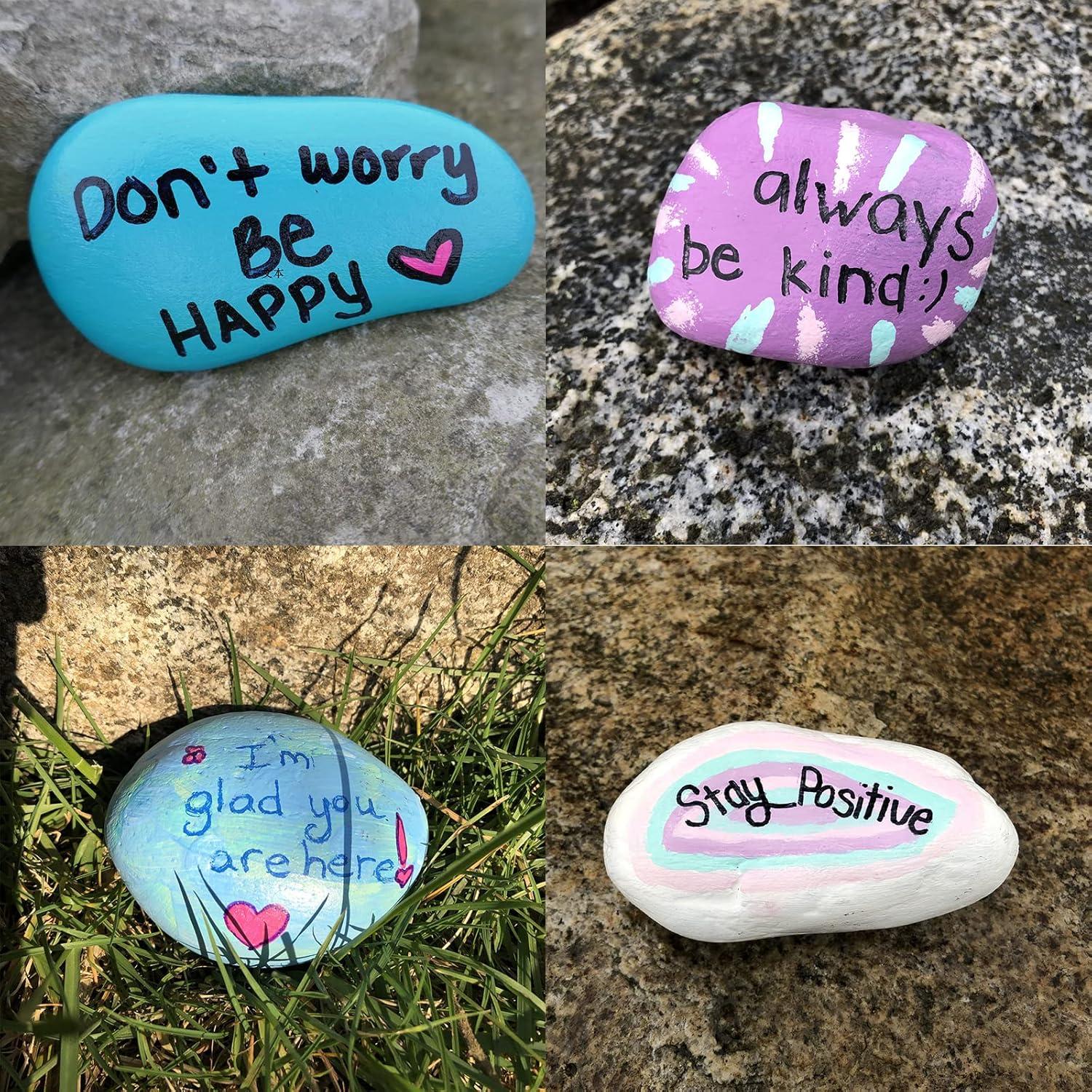 24 Rocas de Río para Pintar 5-10 cm Lechloris - DIY y Manualidades