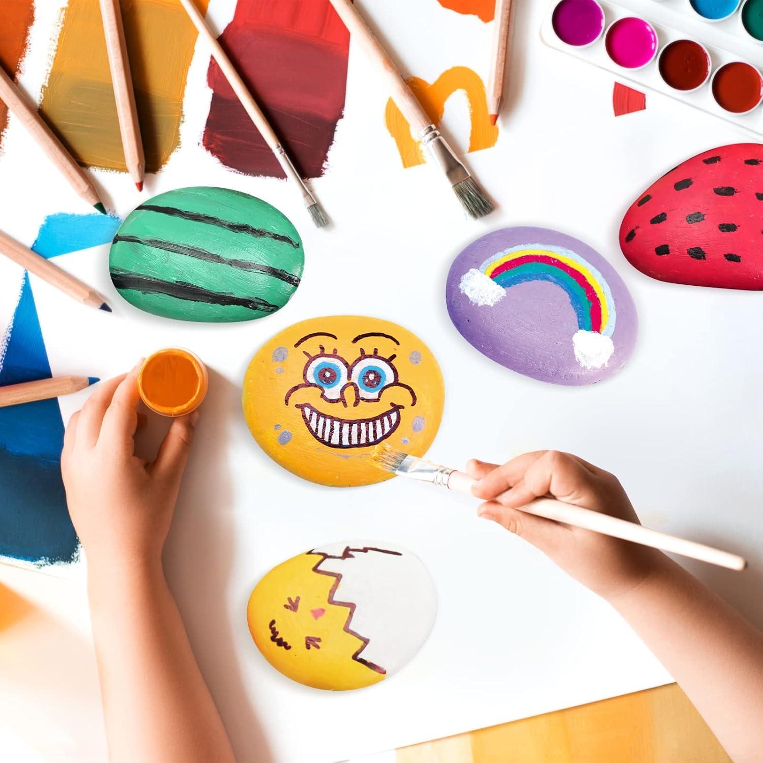 24 Rocas de Río para Pintar 5-10 cm Lechloris - DIY y Manualidades