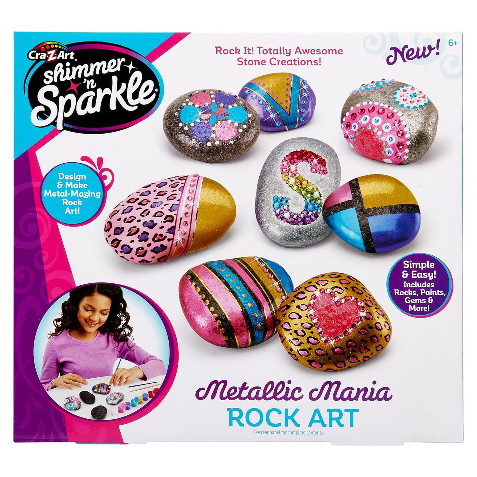 Kit de Arte en Rocas Cra-Z-Art Brillo y Chispa Metálica 21 Piezas