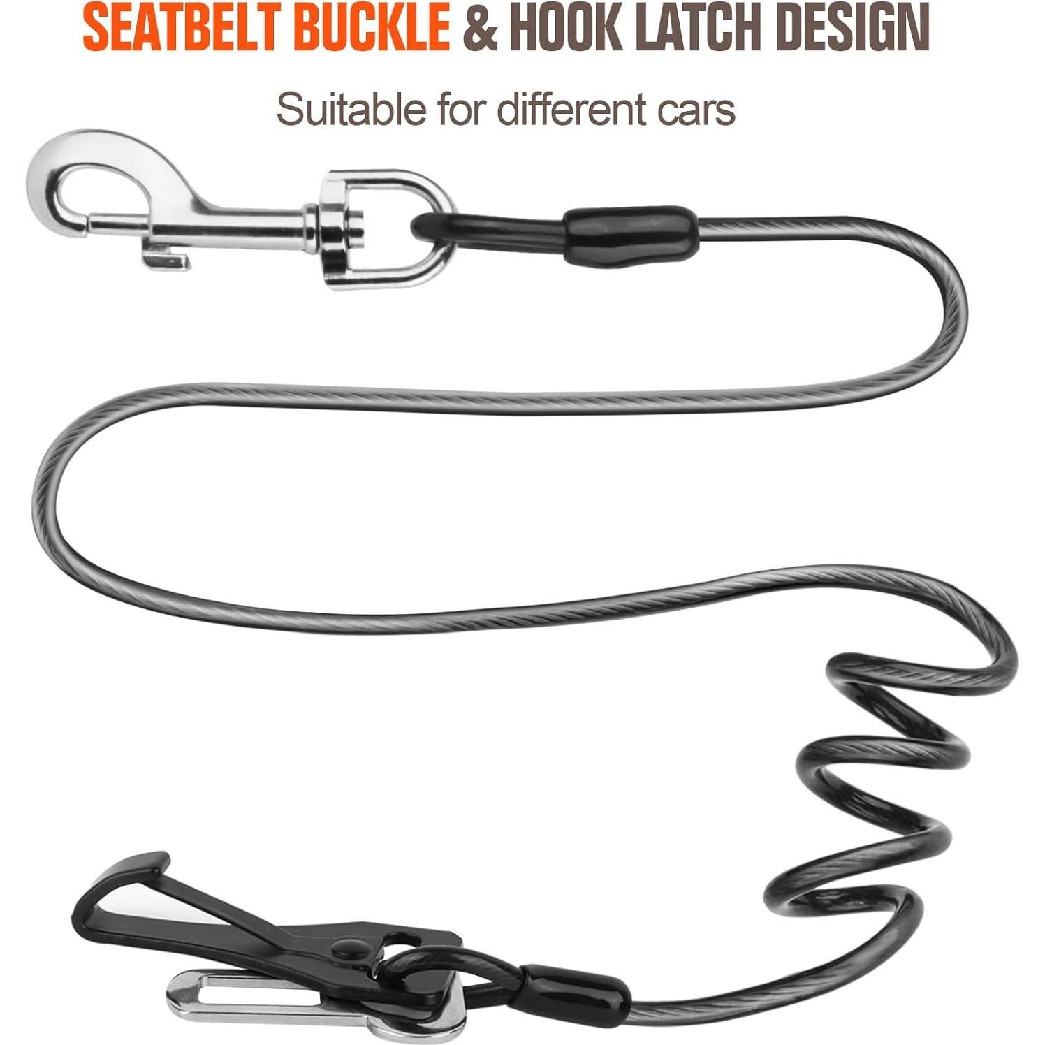 Cinturón de Seguridad para Perros CHZUOBER 2 en 1 con Amortiguador