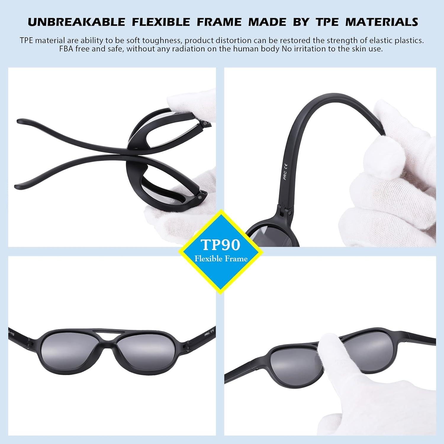 Gafas de sol polarizadas COASION para bebés UV400 con correa