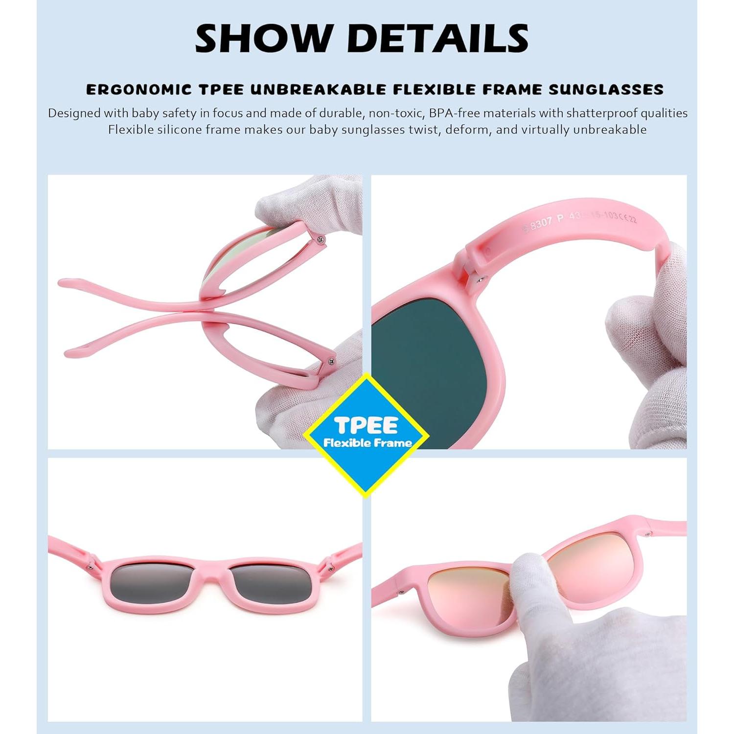 Gafas de sol polarizadas NULOOQ para bebés 0-24 meses