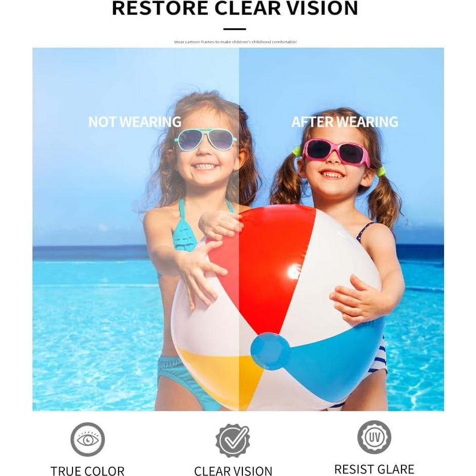 Gafas de sol redondas FBHLZ para niñas con protección UV 400