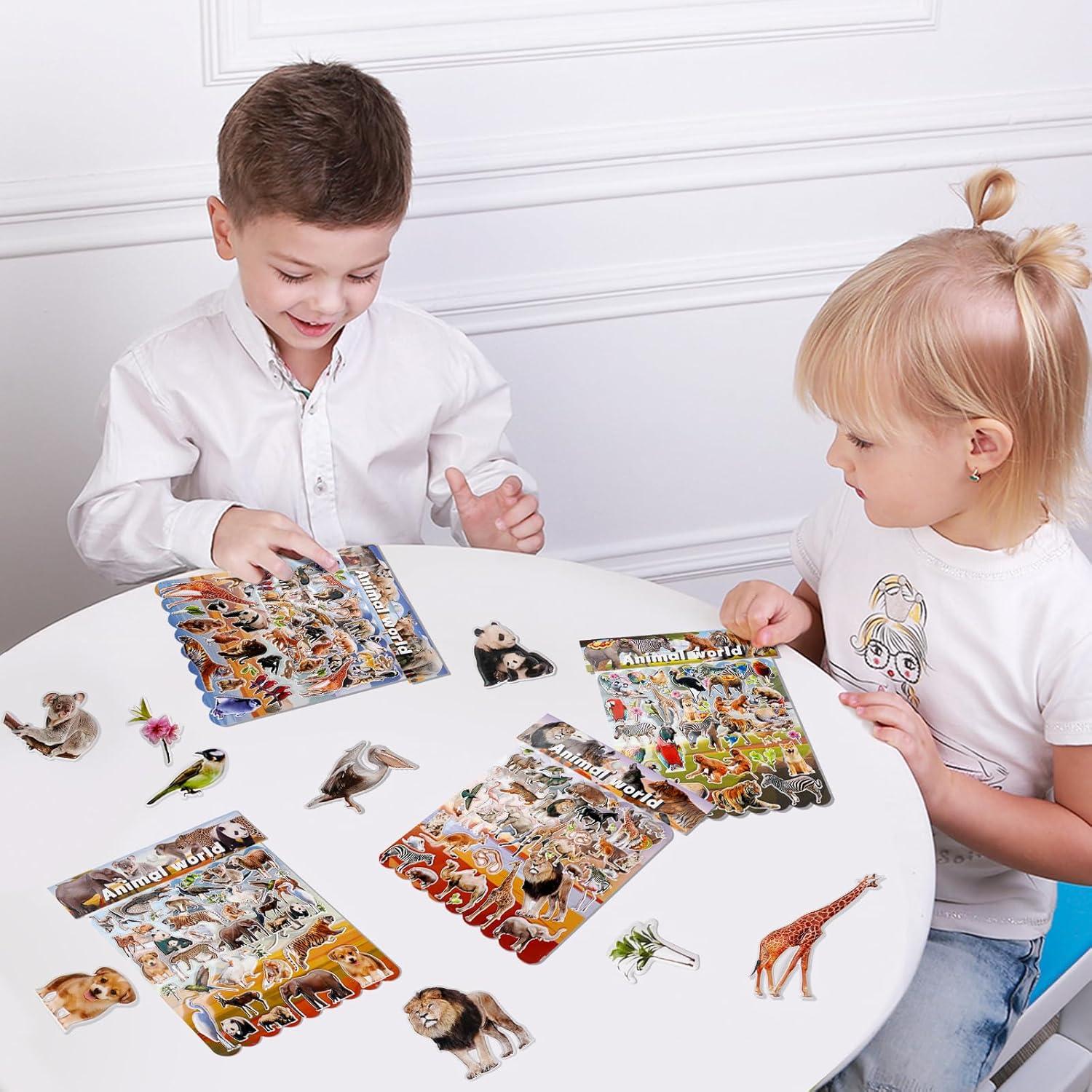 Calcomanías 3D de Animales Jactales - Multicolor, 8 Hojas