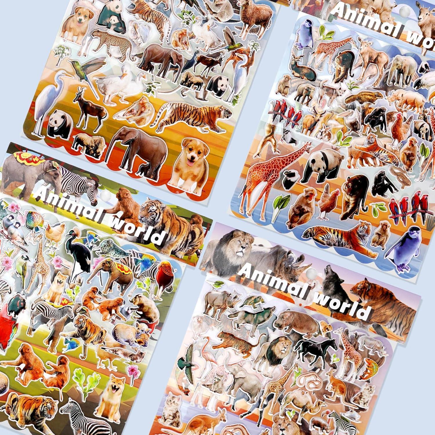 Calcomanías 3D de Animales Jactales - Multicolor, 8 Hojas