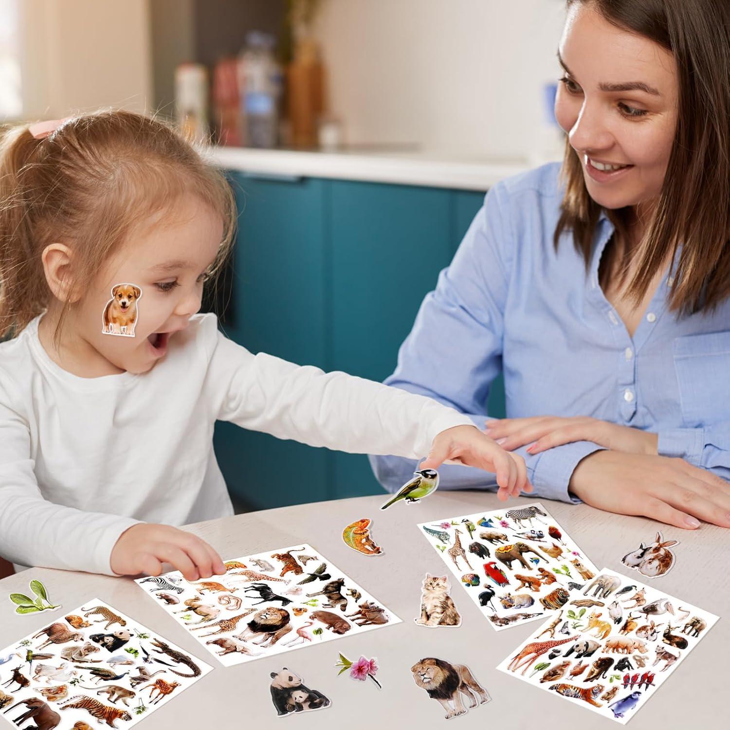 Calcomanías 3D de Animales Jactales - Multicolor, 8 Hojas