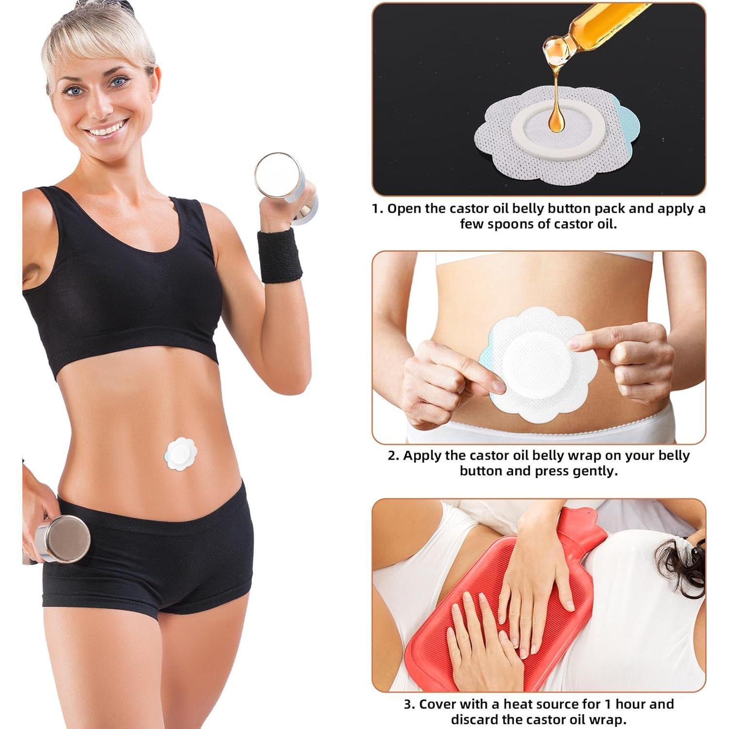 Parches de Aceite de Ricino para Ombligo Lyreh 30 Piezas 7cm