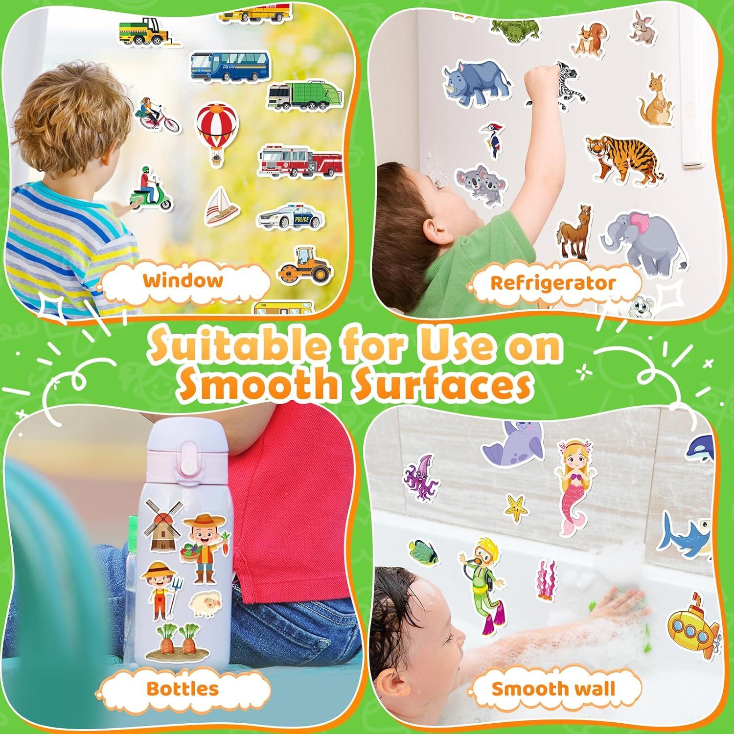 4 Libros de Pegatinas Reutilizables Uranus&No.1 para Niños