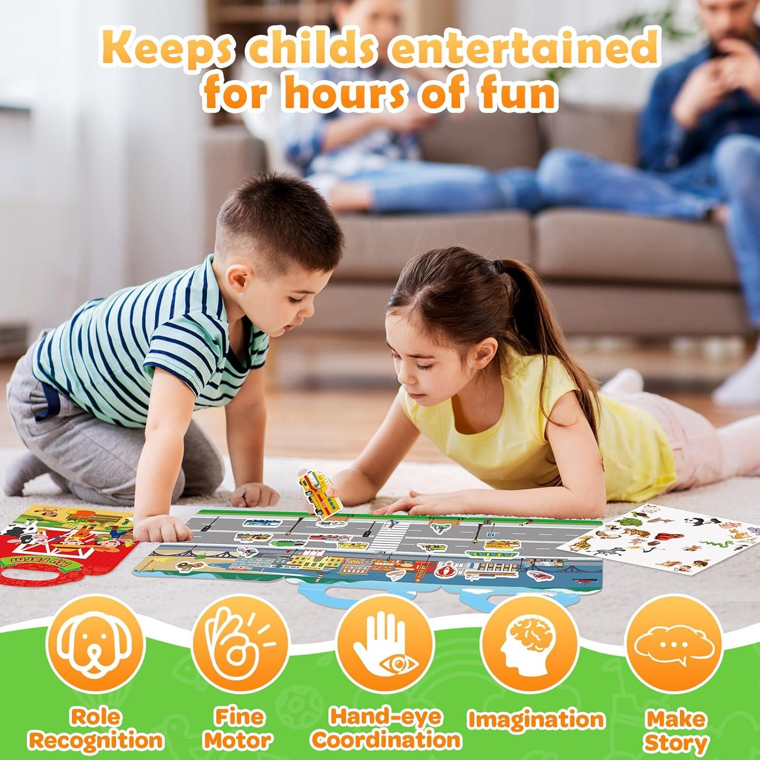 4 Libros de Pegatinas Reutilizables Uranus&No.1 para Niños