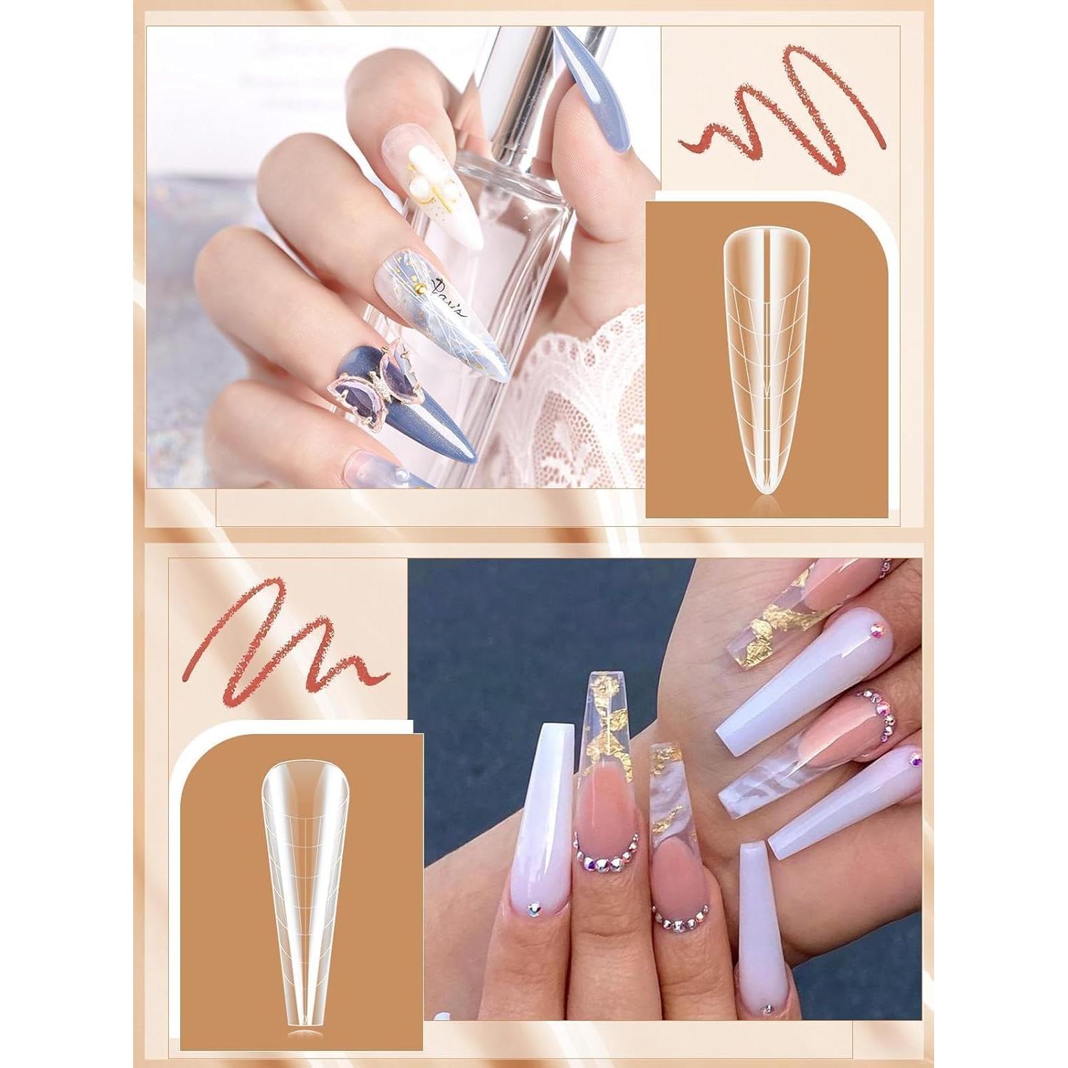 Kit de Uñas Duales EBANKU 288PCS con 76 Etiquetas Adhesivas