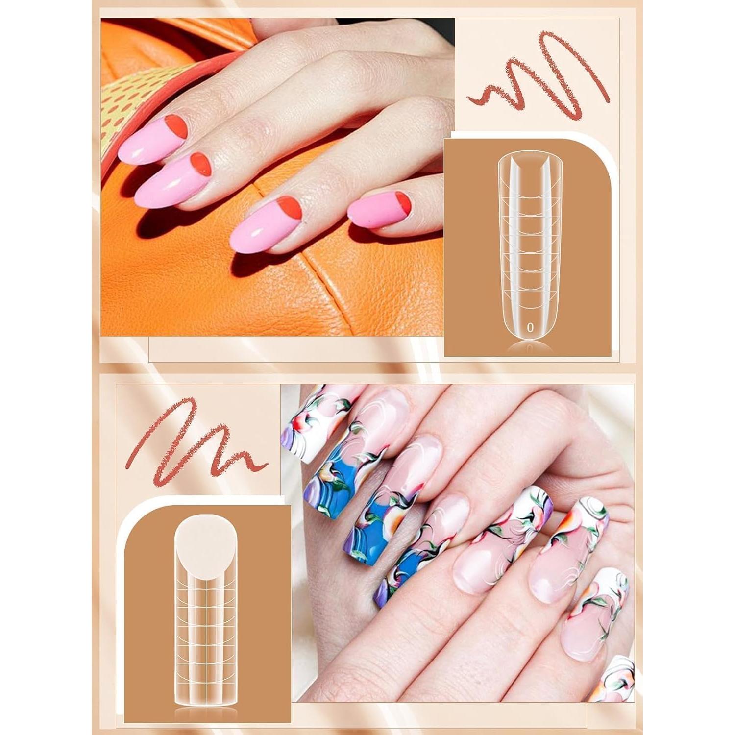 Kit de Uñas Duales EBANKU 288PCS con 76 Etiquetas Adhesivas