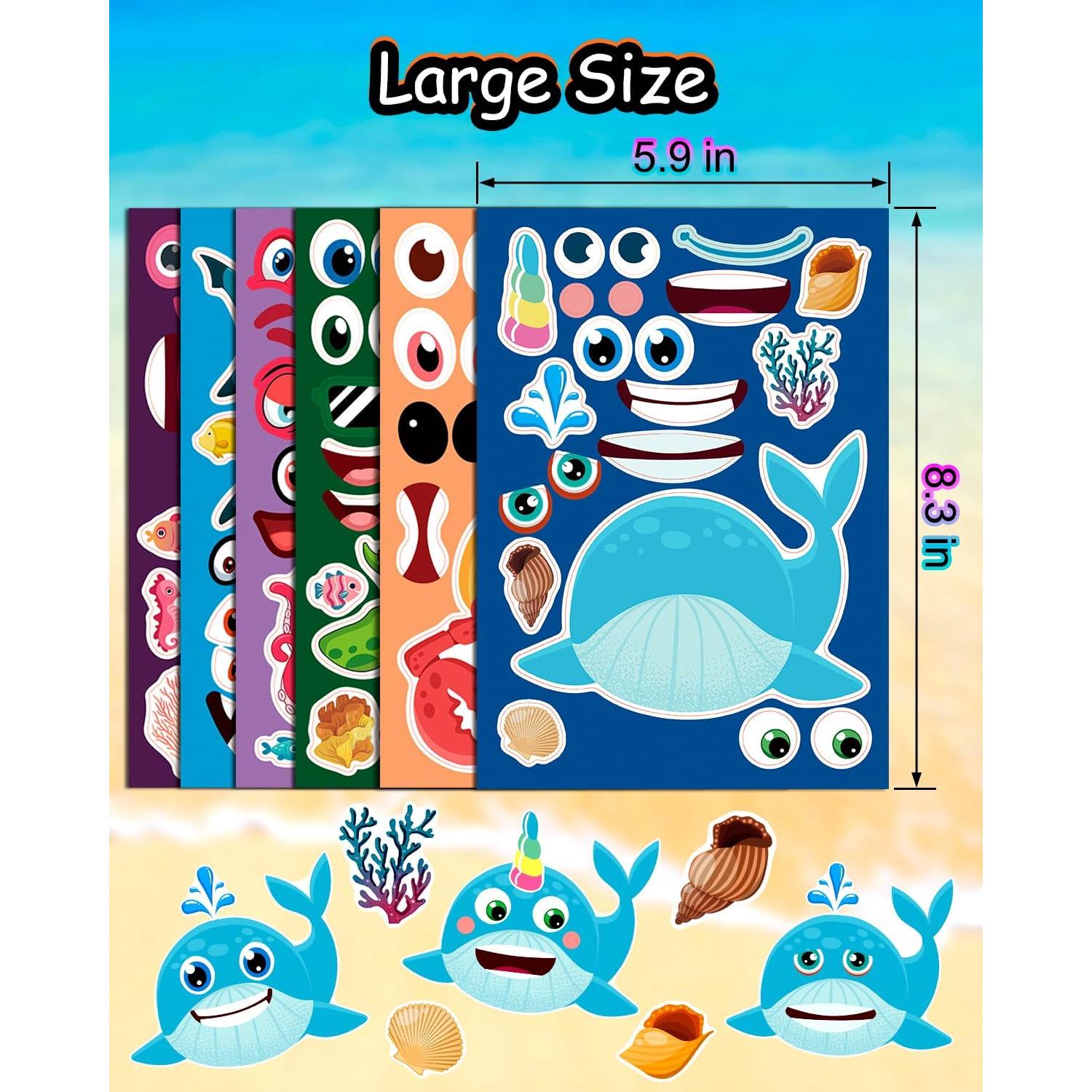 36 Hojas de Stickers Animales SmilinFit para Niños