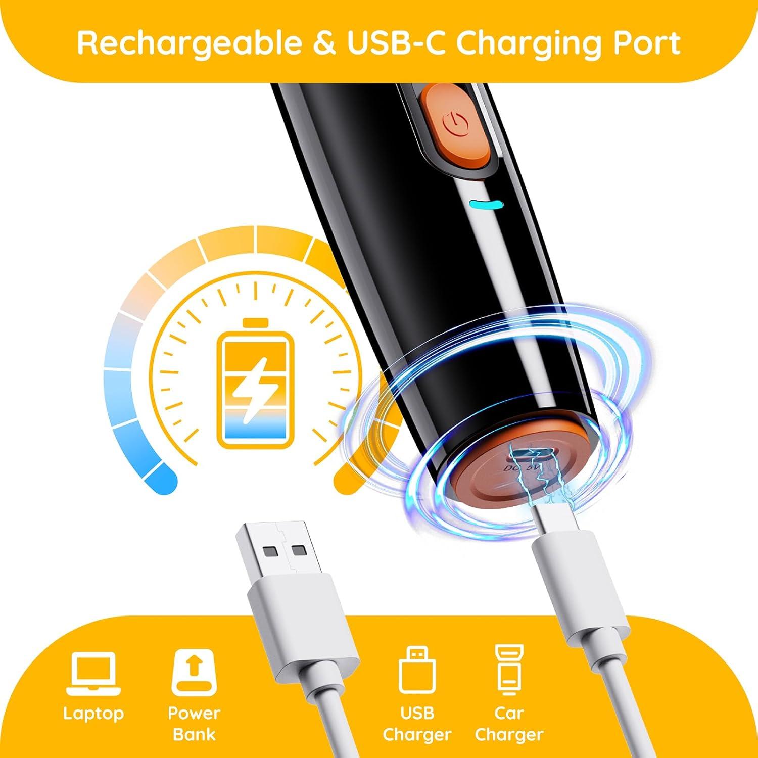 Cortauñas Eléctrico Bonve Pet para Perros y Gatos - Silencioso, Recargable, 2 Velocidades