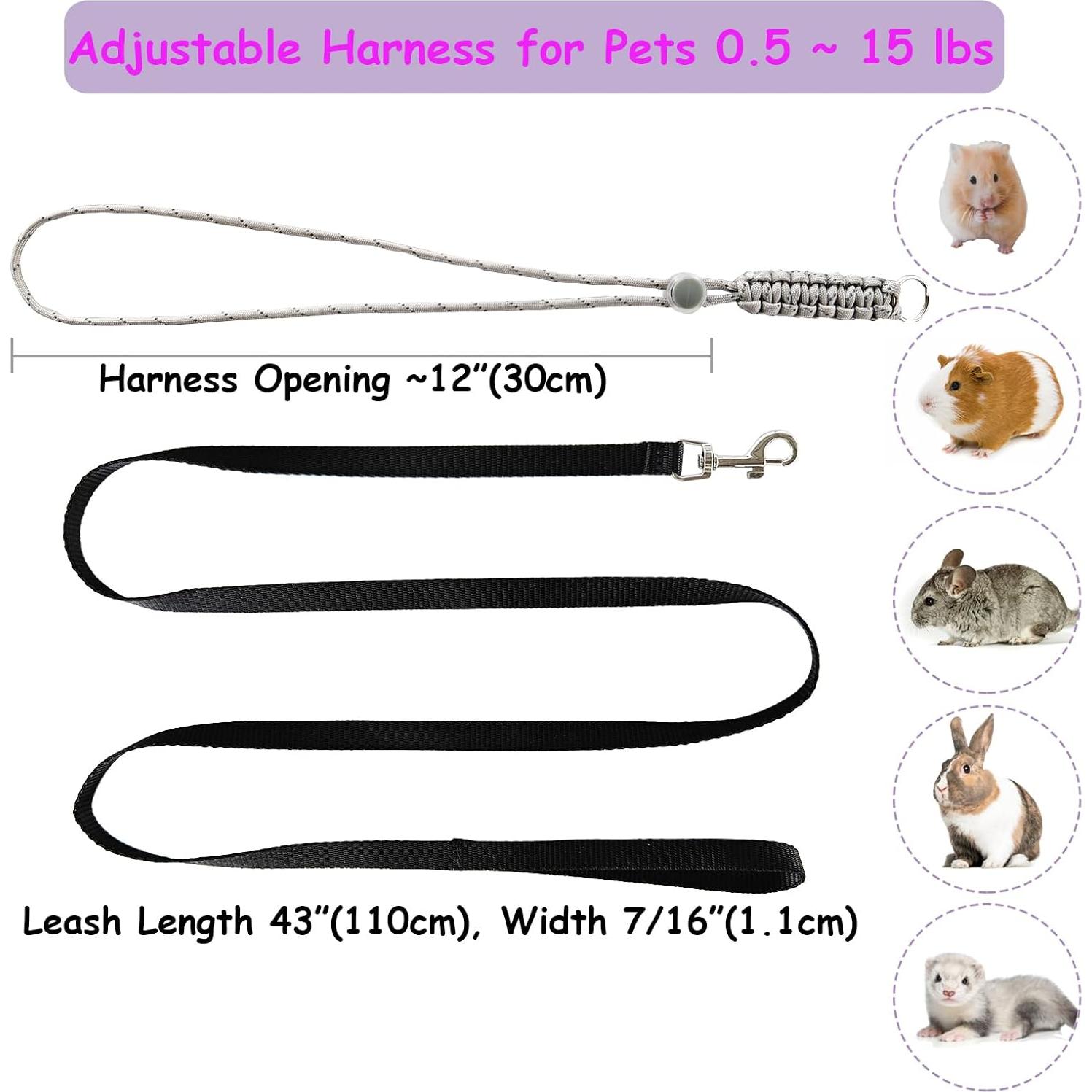 Arnés y Correa Ajustable GOMICRAFT para Animales Pequeños