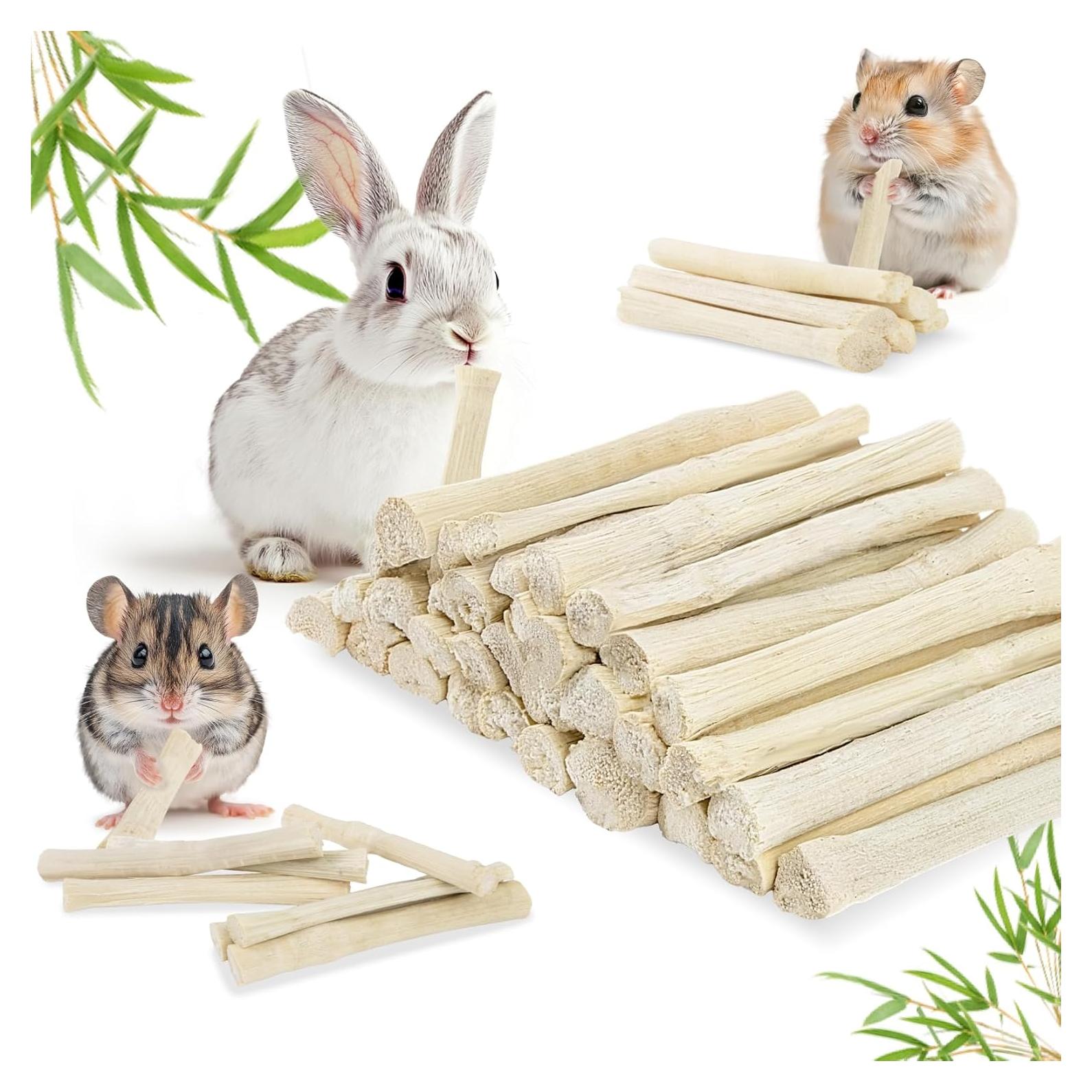 Palitos de Masticar Bambú Dulce 240g - Juguete para Conejos y Roedores