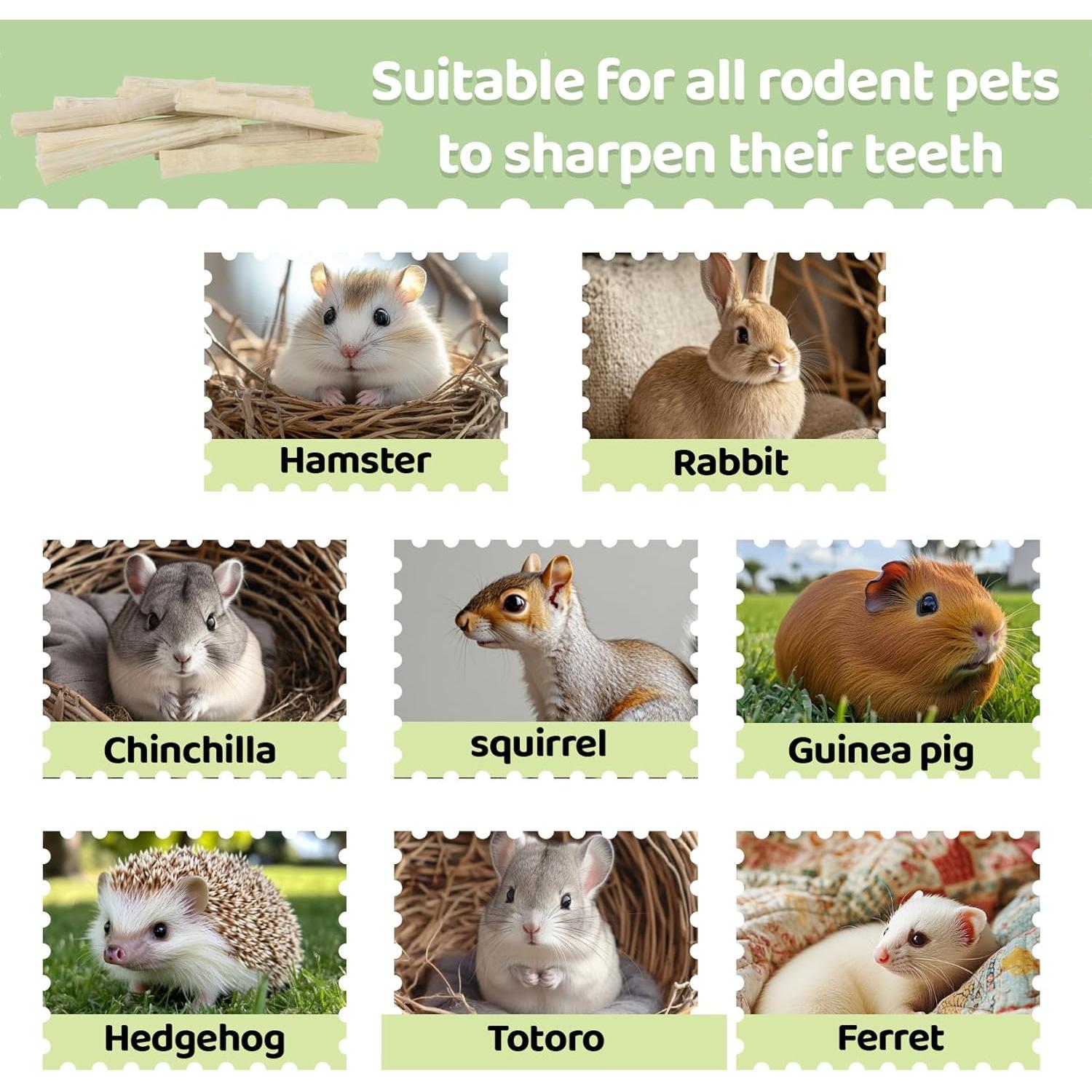 Palitos de Masticar Bambú Dulce 240g - Juguete para Conejos y Roedores