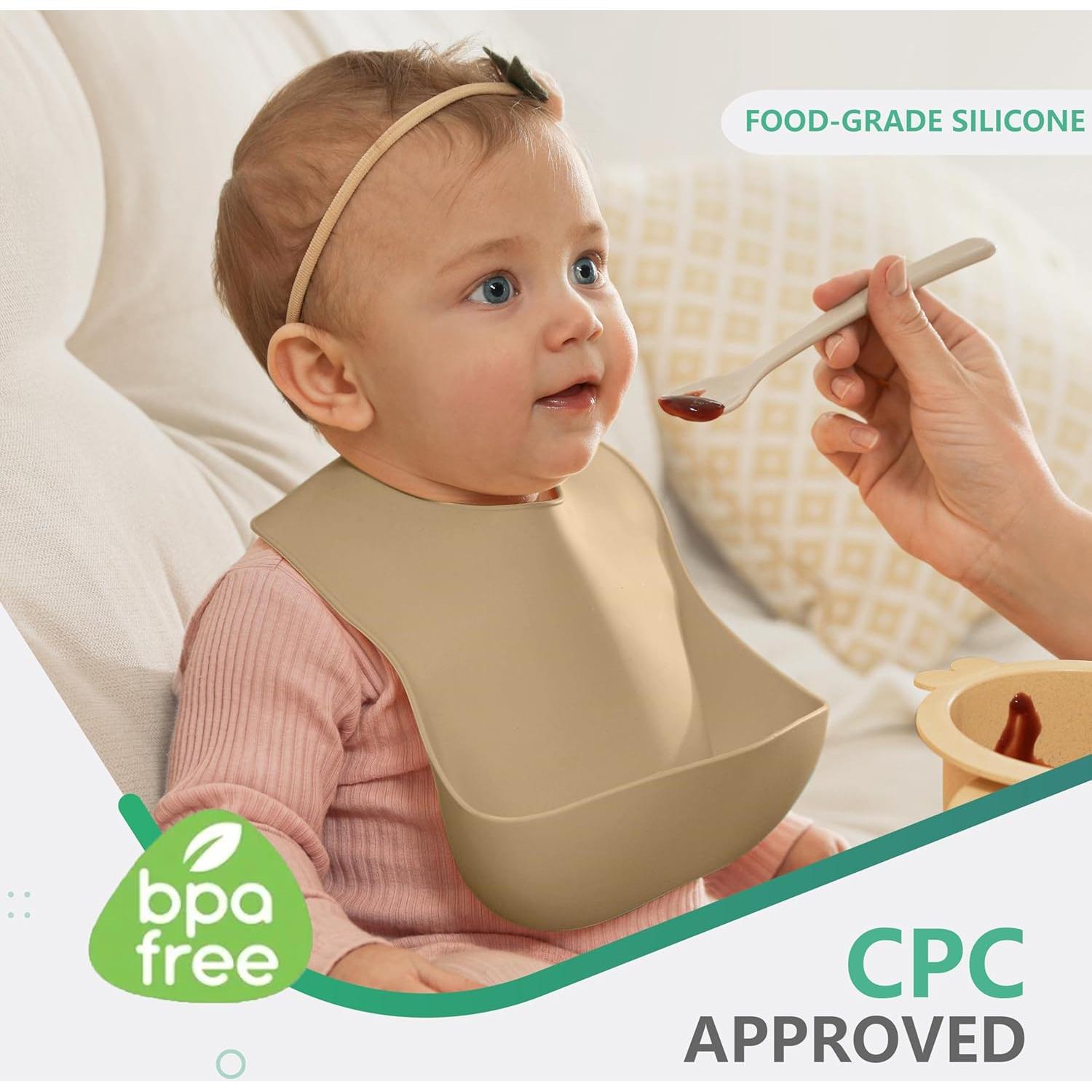 Conjunto de 3 Baberos de Silicona Cuddle Campus para Bebés