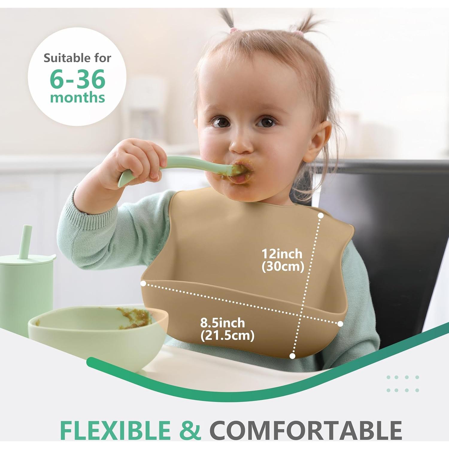 Conjunto de 3 Baberos de Silicona Cuddle Campus para Bebés