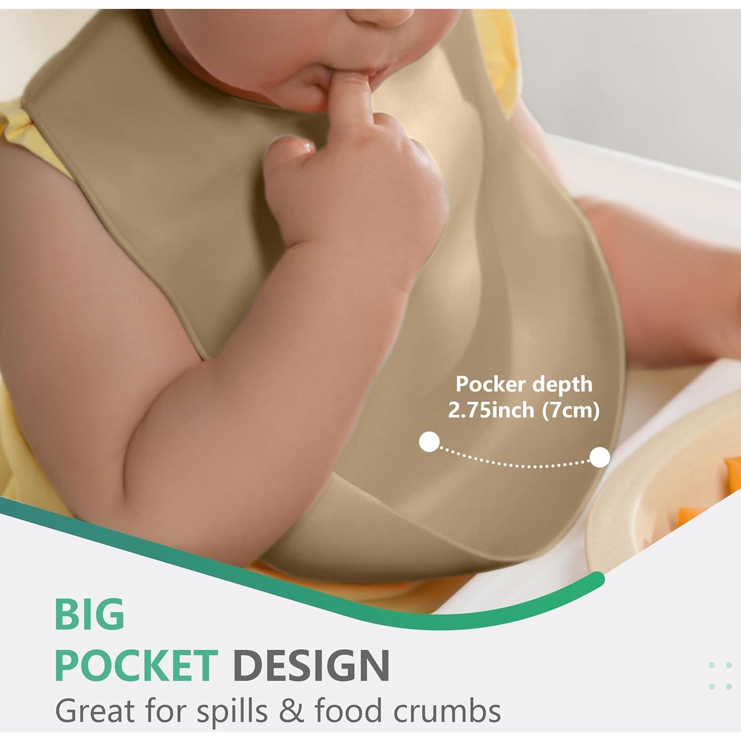 Conjunto de 3 Baberos de Silicona Cuddle Campus para Bebés