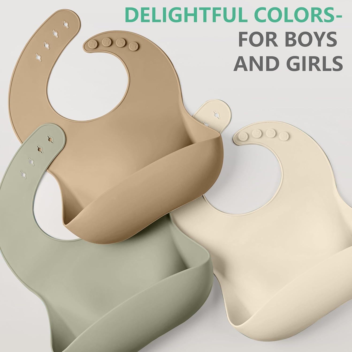 Conjunto de 3 Baberos de Silicona Cuddle Campus para Bebés