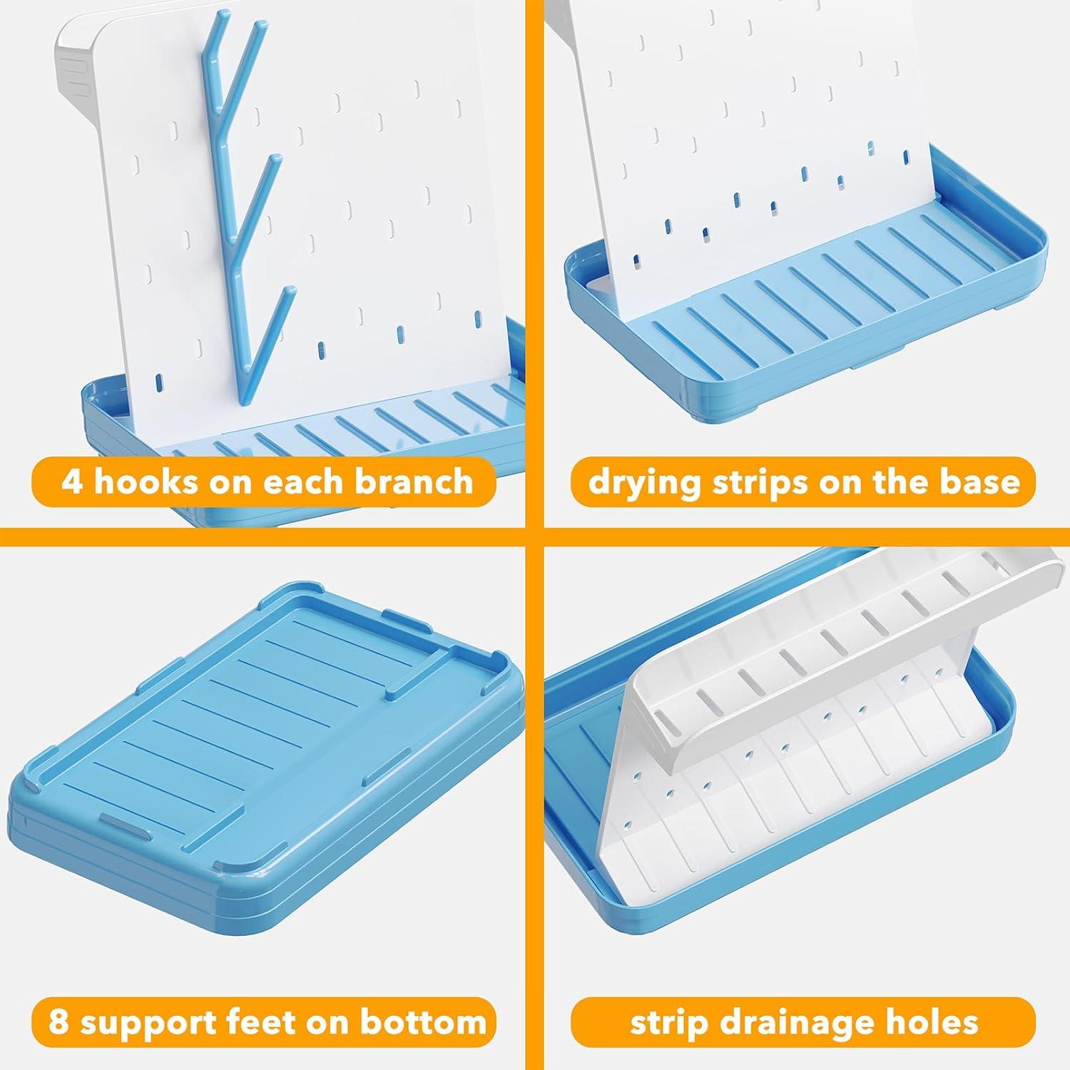 Soporte para Secado de Biberones SpaceAid Azul 20 Ganchos