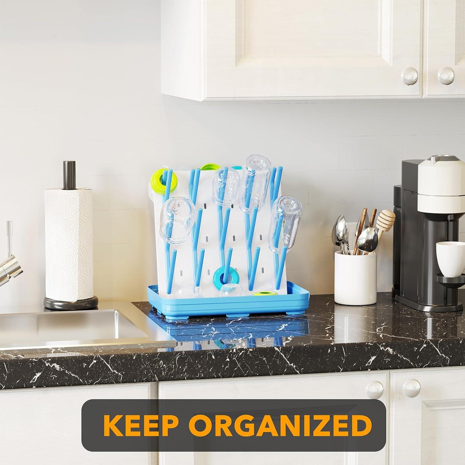 Soporte para Secado de Biberones SpaceAid Azul 20 Ganchos