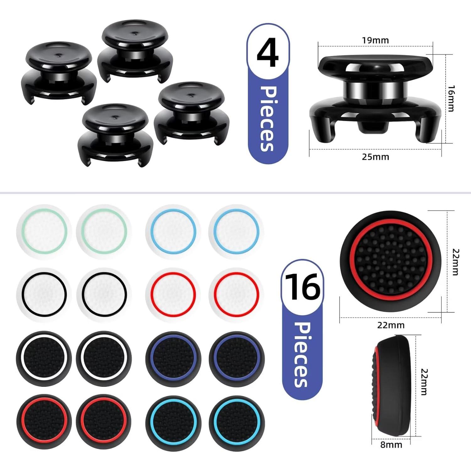 Agarres de Pulgar PS5/PS4 Gepicest 2T-B1 - 2 Pares Altura 9.9mm