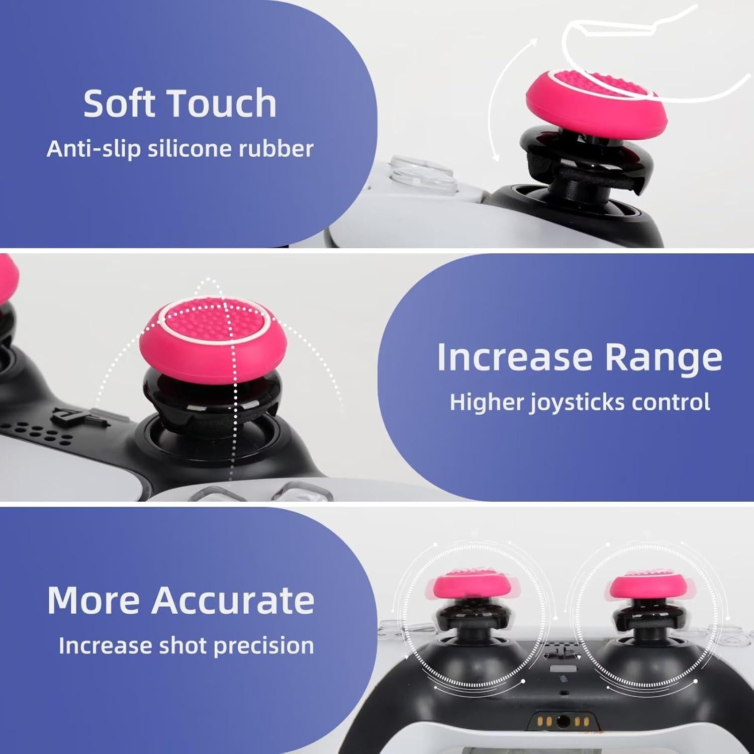Agarres de Joystick PS5/PS4 Gepicest 2T-B1 16 Piezas