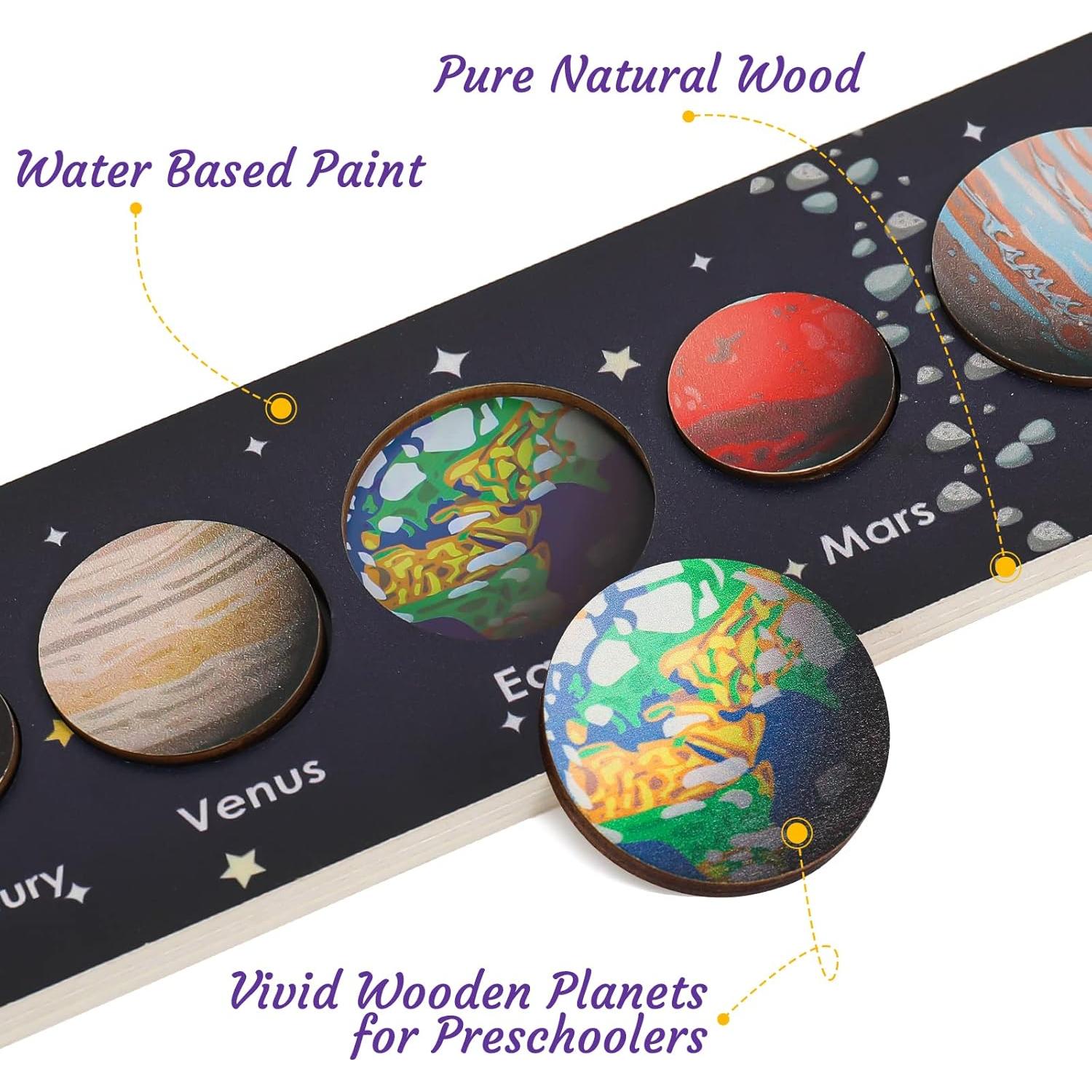 Rompecabezas del Sistema Solar de Madera Zeoddler 40x7 cm
