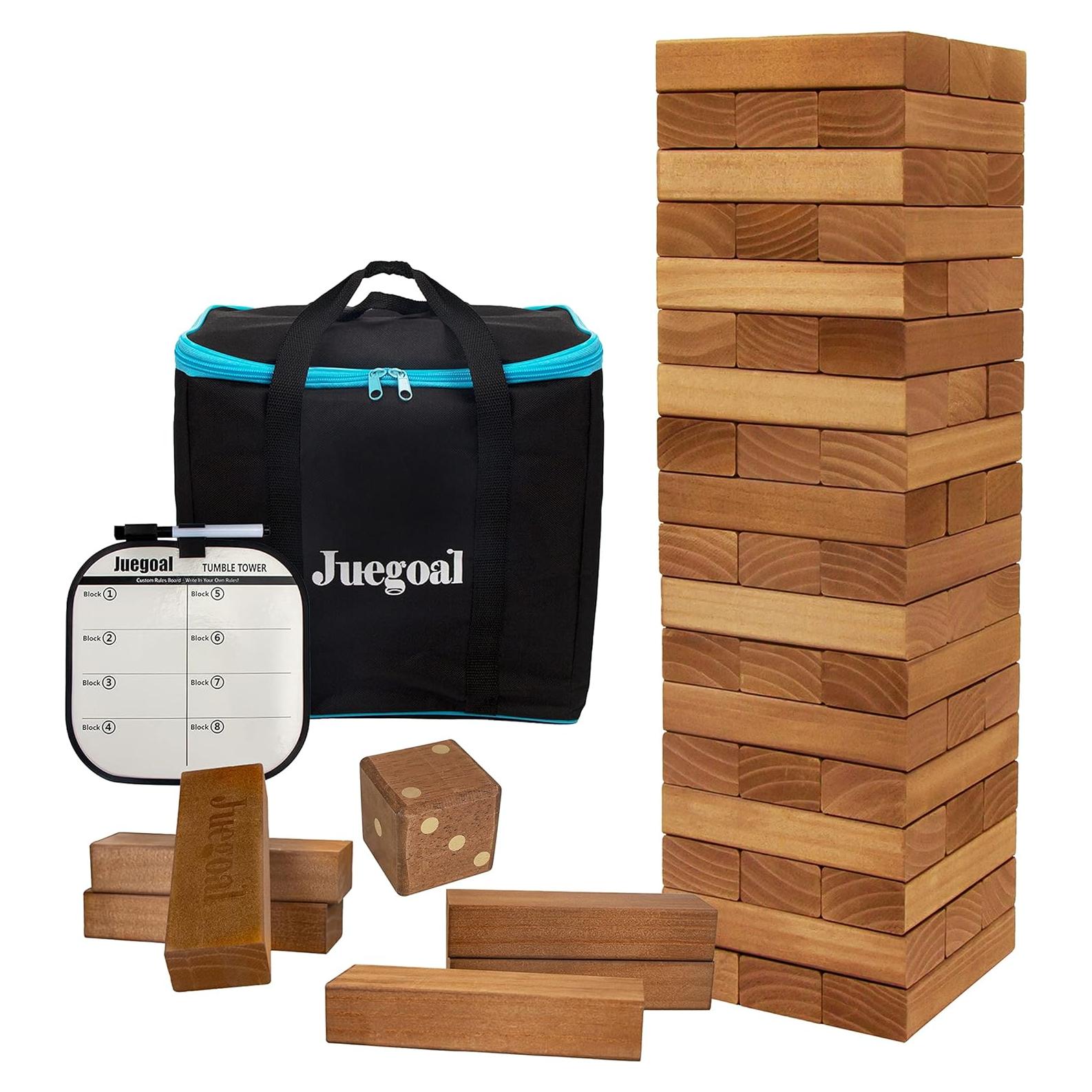 Juego de Bloques de Madera Juegoal 54 Piezas Gigante Marrón