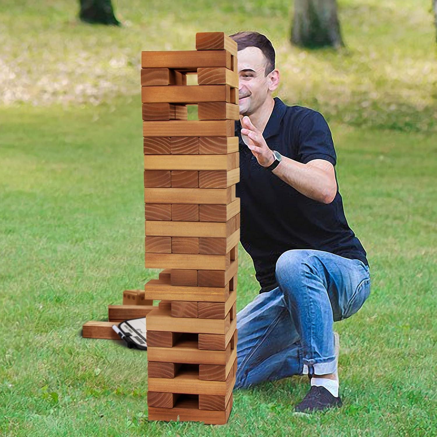 Juego de Bloques de Madera Juegoal 54 Piezas Gigante Marrón