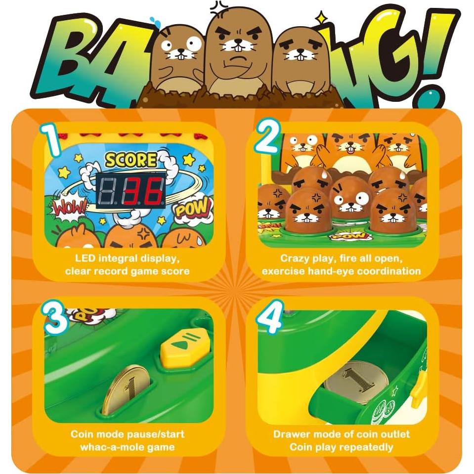 Juego de Martillo VATOS Mini Arcade Electrónico 2 Martillos