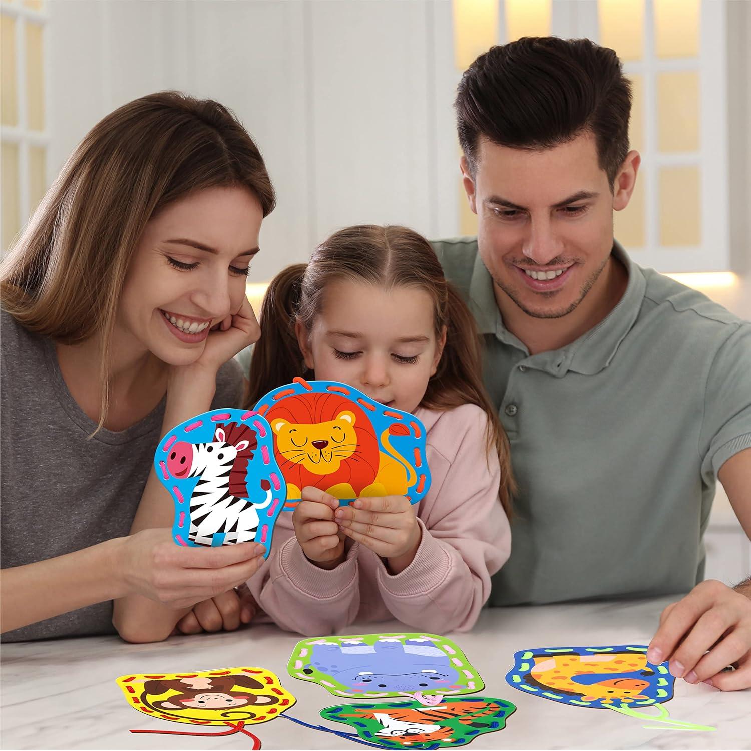 Kit de Enhebrado y Costura SpriteGru 9 Tarjetas Animales